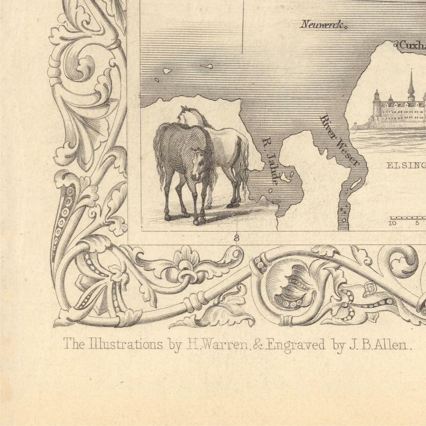 detail of the map from the bottom left corner