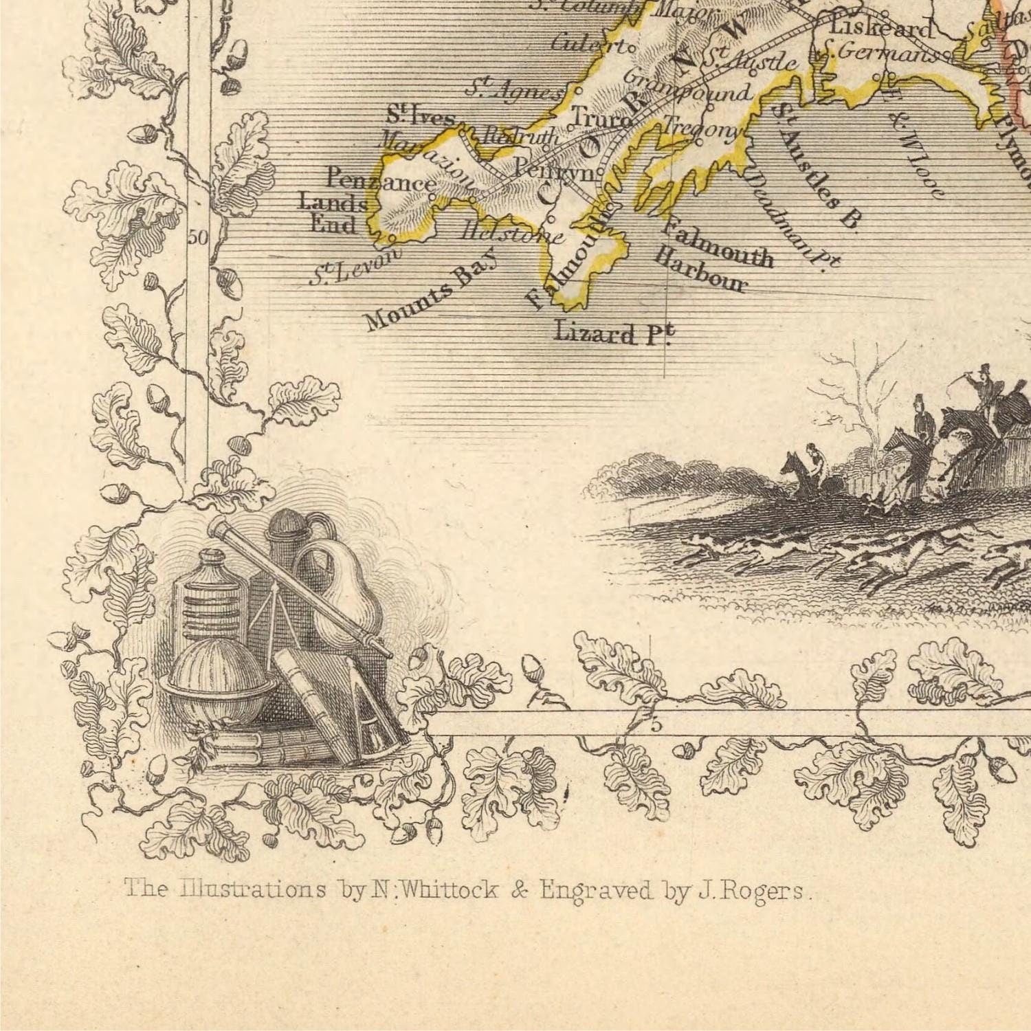 detail of the map from the bottom left corner