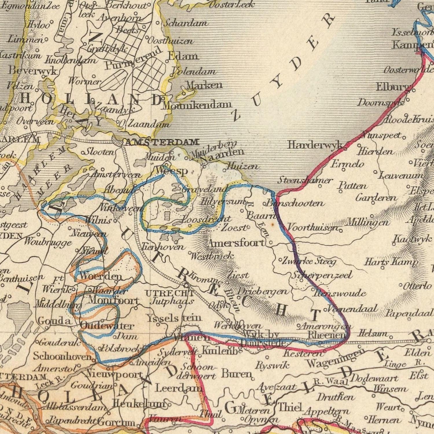 detail of the map from the centre 