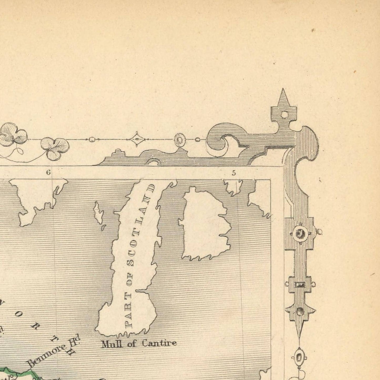 detail of the map from the top right corner