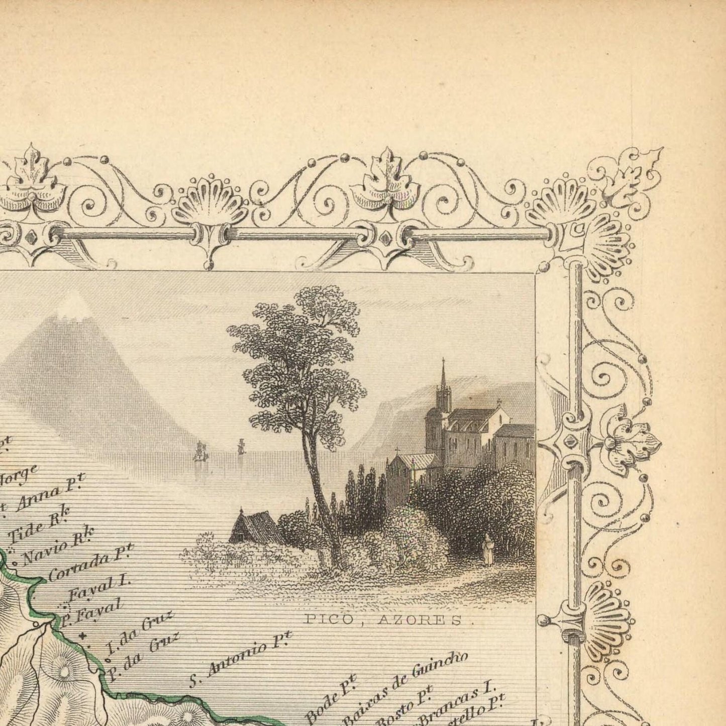 detail of the map from the top right corner