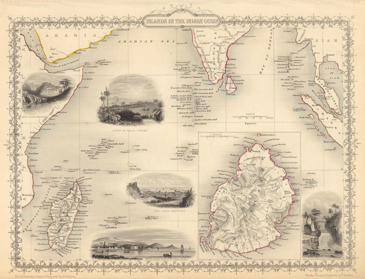 presentation of the map reproduction without a frame