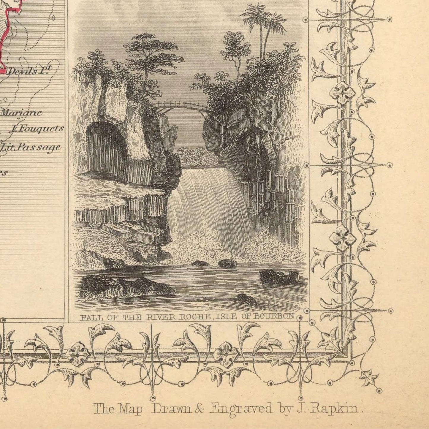 detail of the map from the bottom right corner