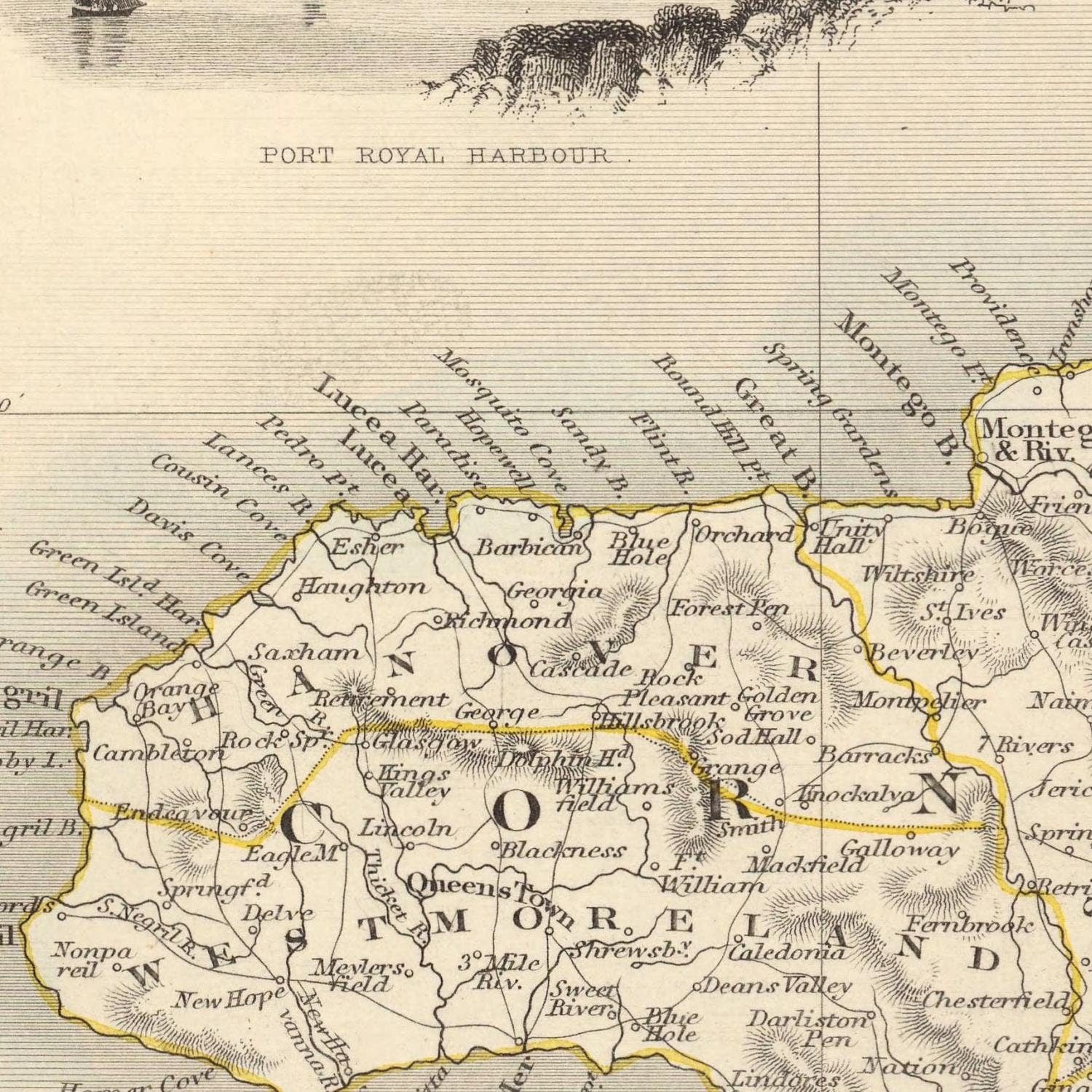 detail of the map from the centre left