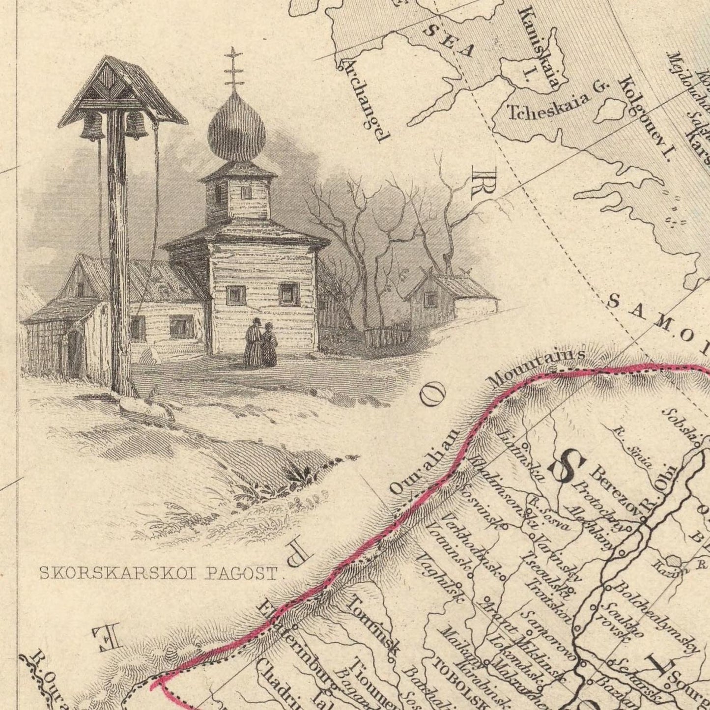 detail of the map from the centre left