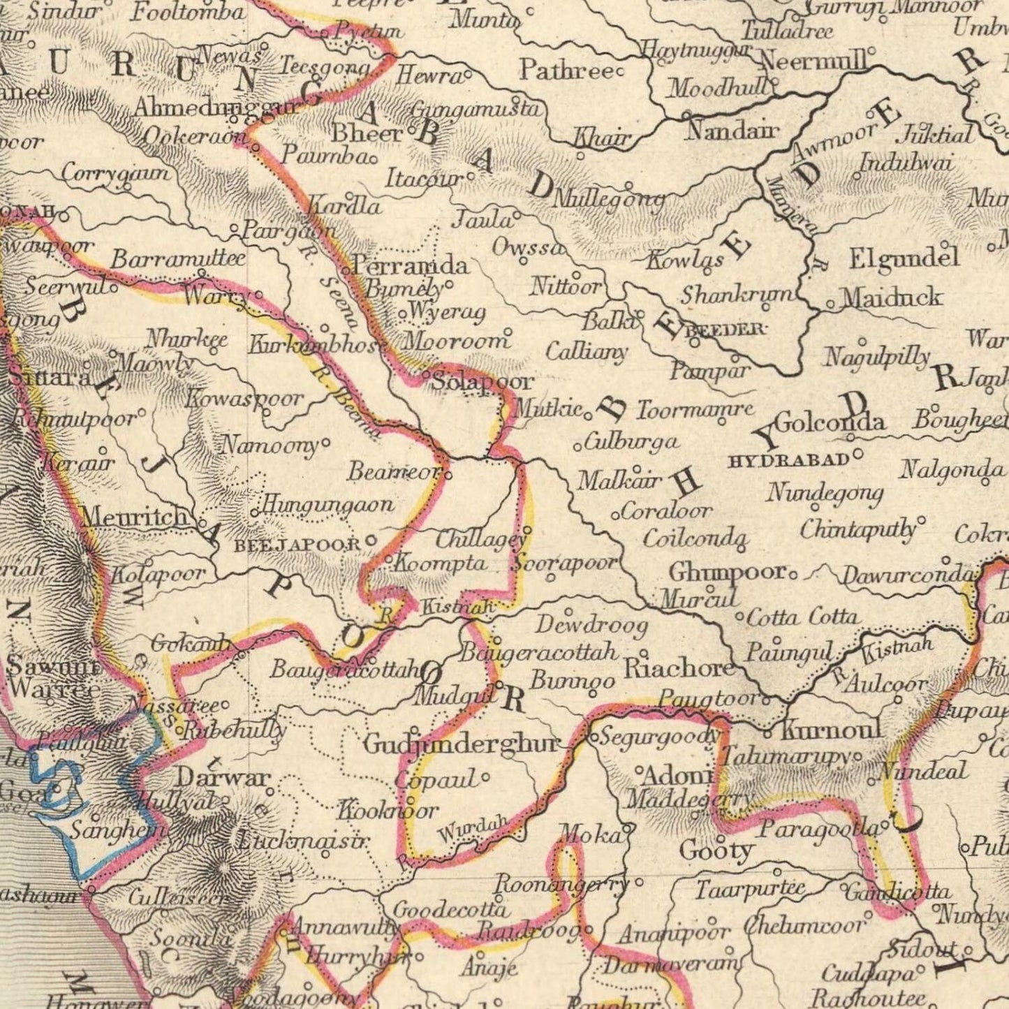 detail of the map from the centre 