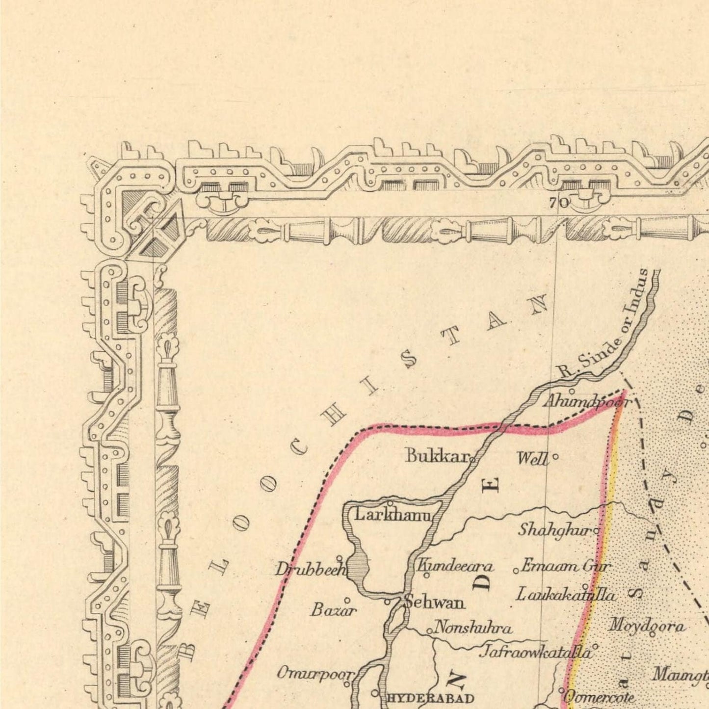 detail of the map from the top left corner