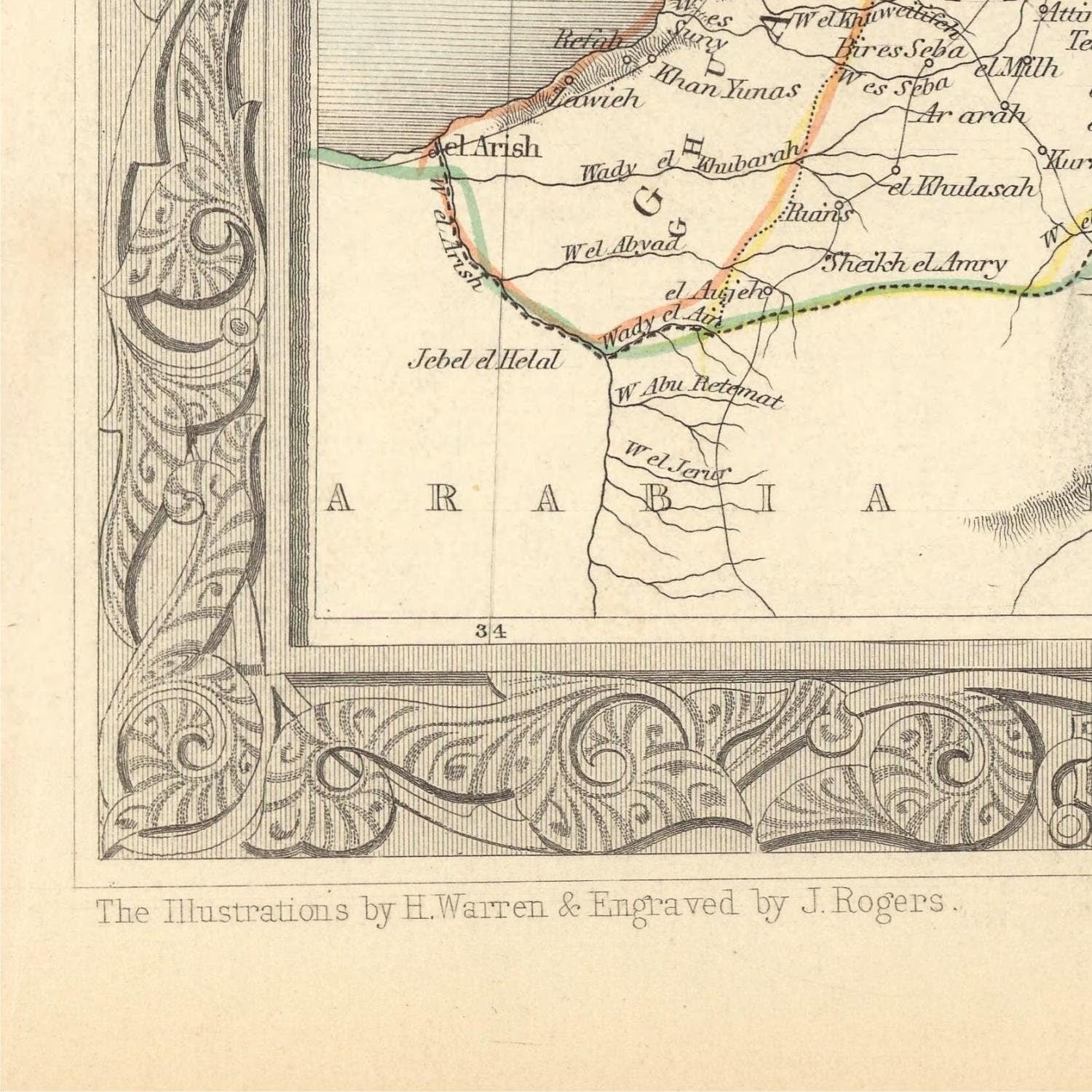 detail of the map from the bottom left corner