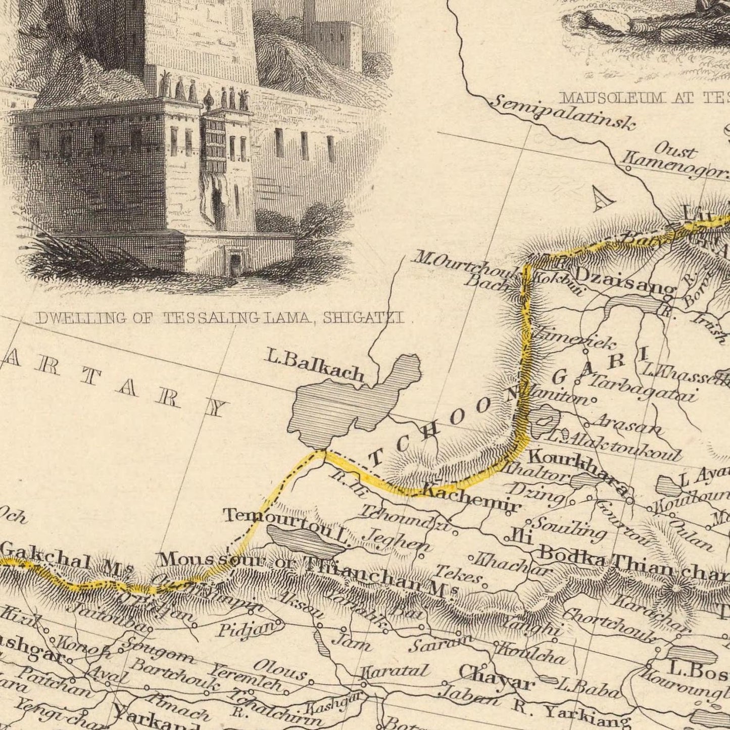 detail of the map from the centre left