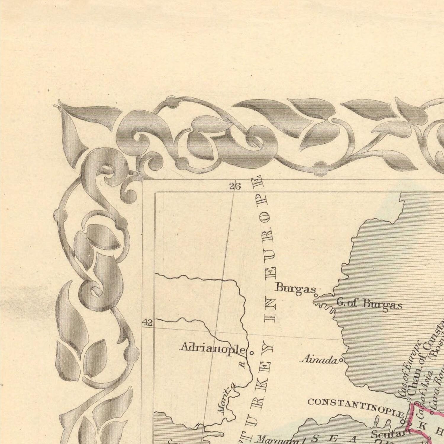 detail of the map from the top left corner