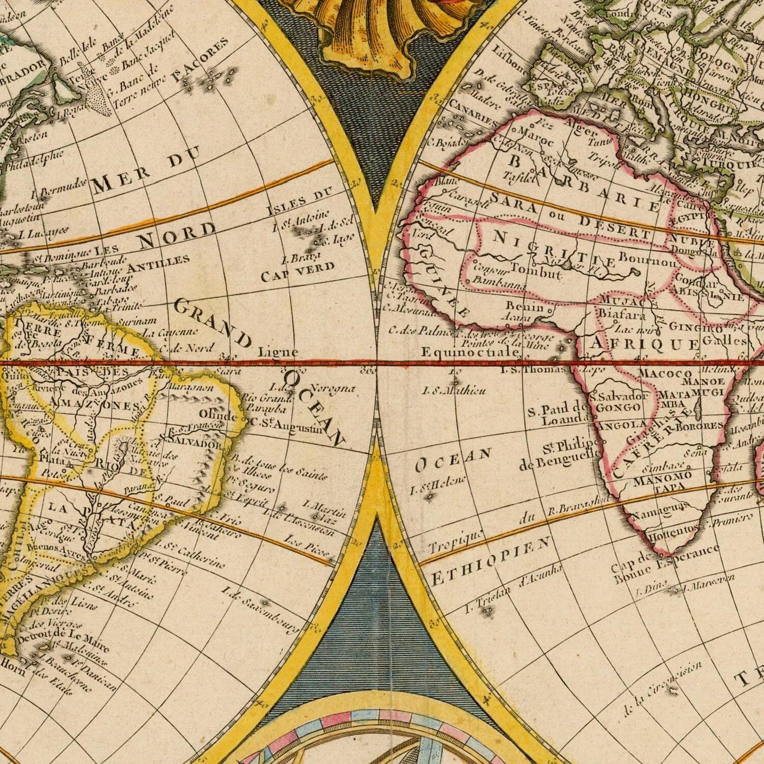 detail of the map from the centre 