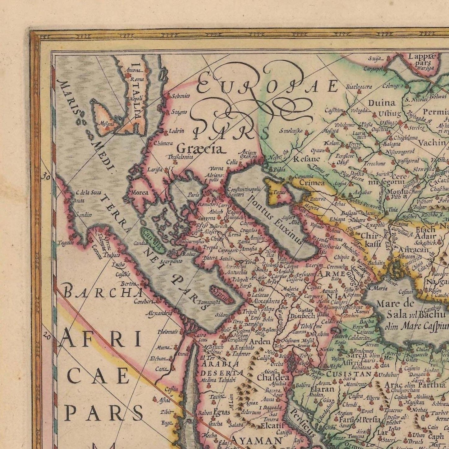 detail of the map from the top left corner