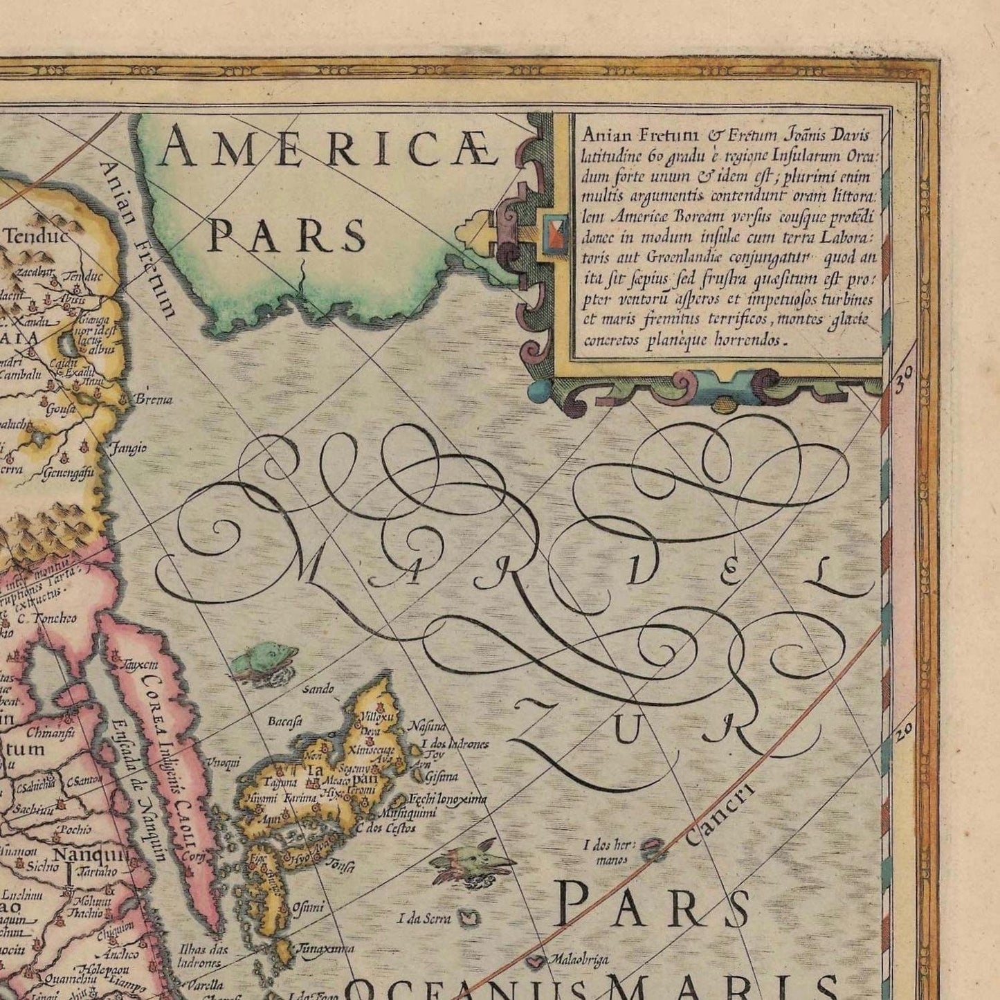 detail of the map from the top right corner