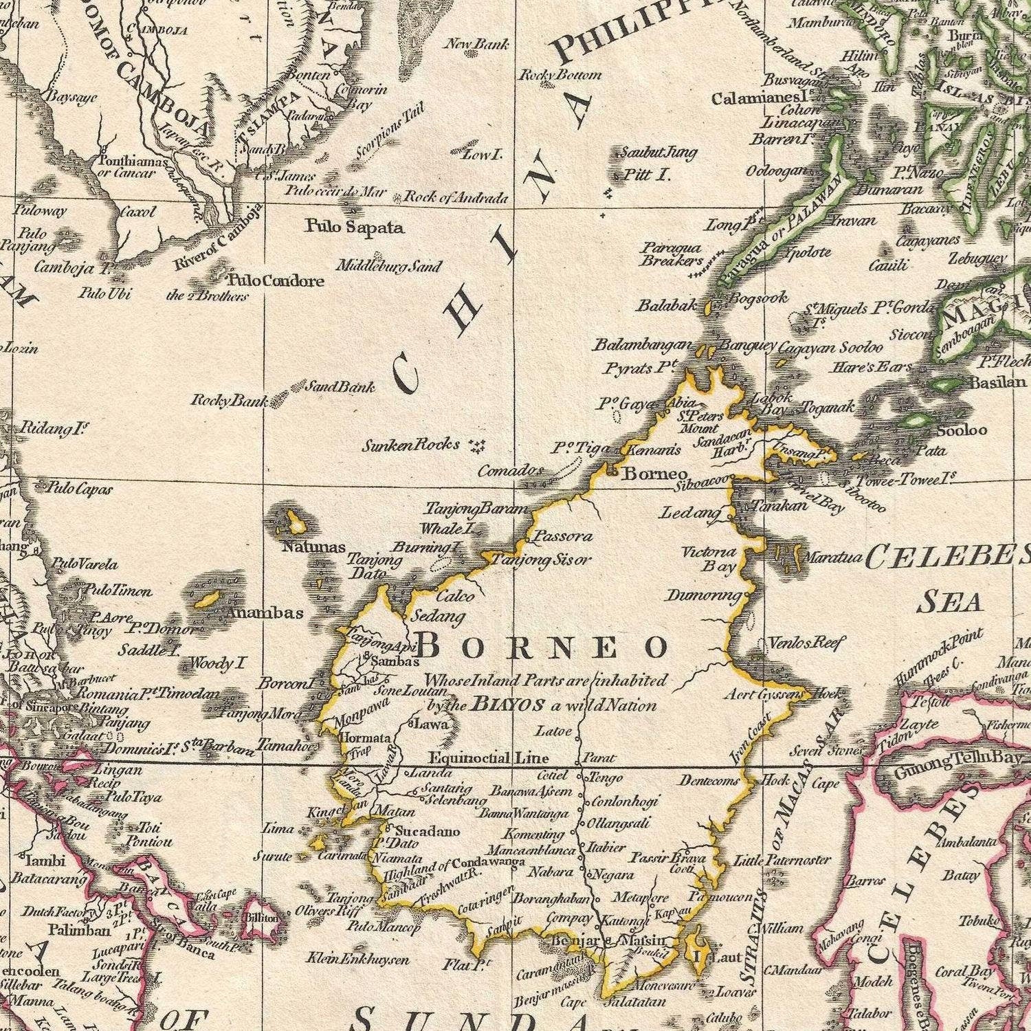 detail of the map from the centre 