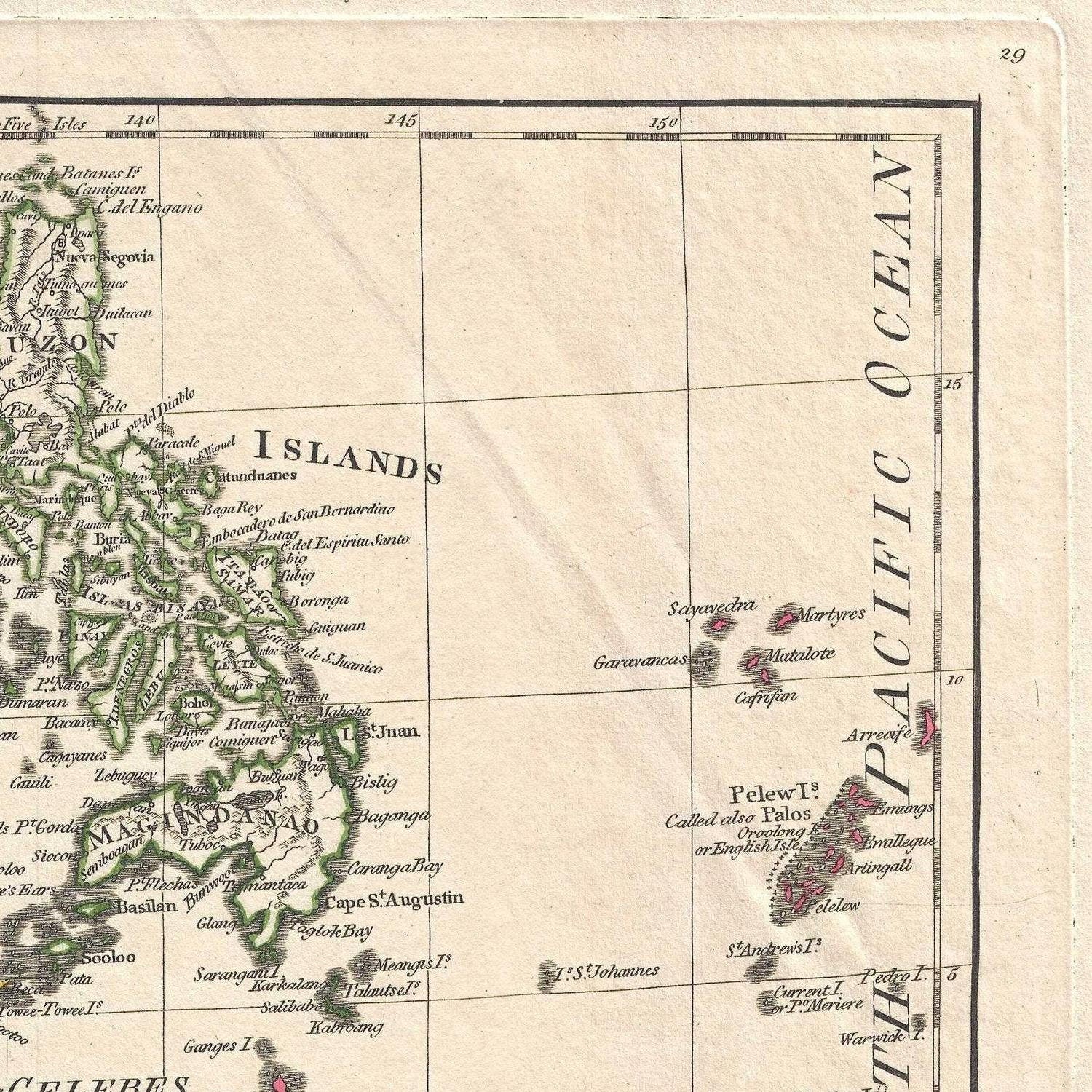 detail of the map from the top right corner