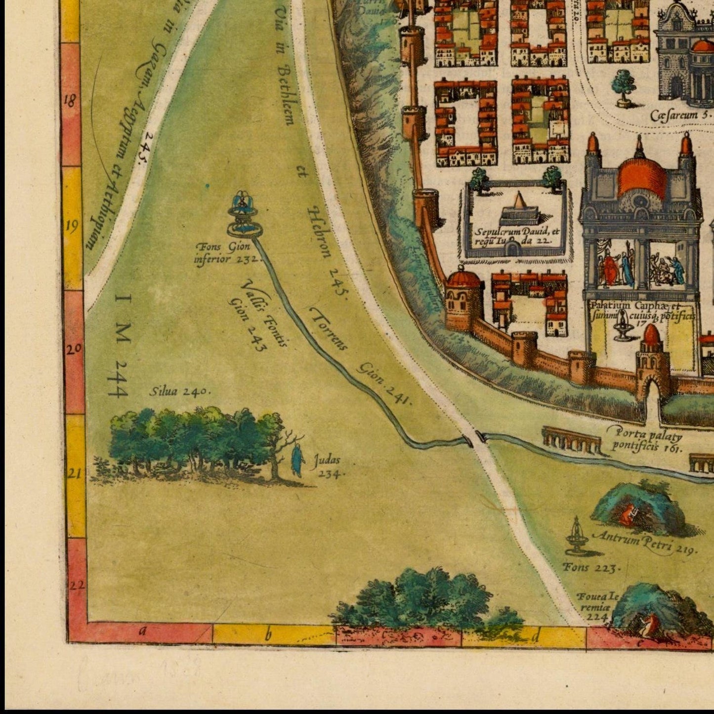 detail of the map from the bottom left corner