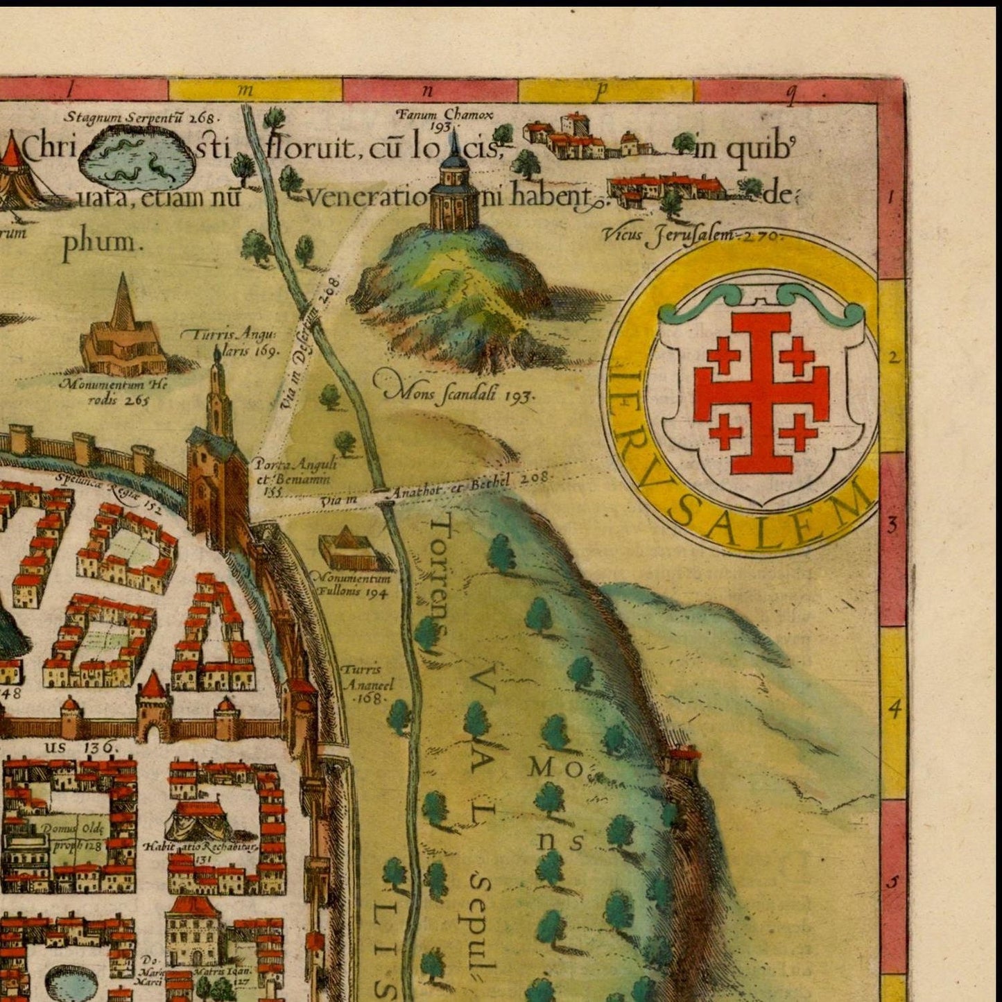 detail of the map from the top right corner