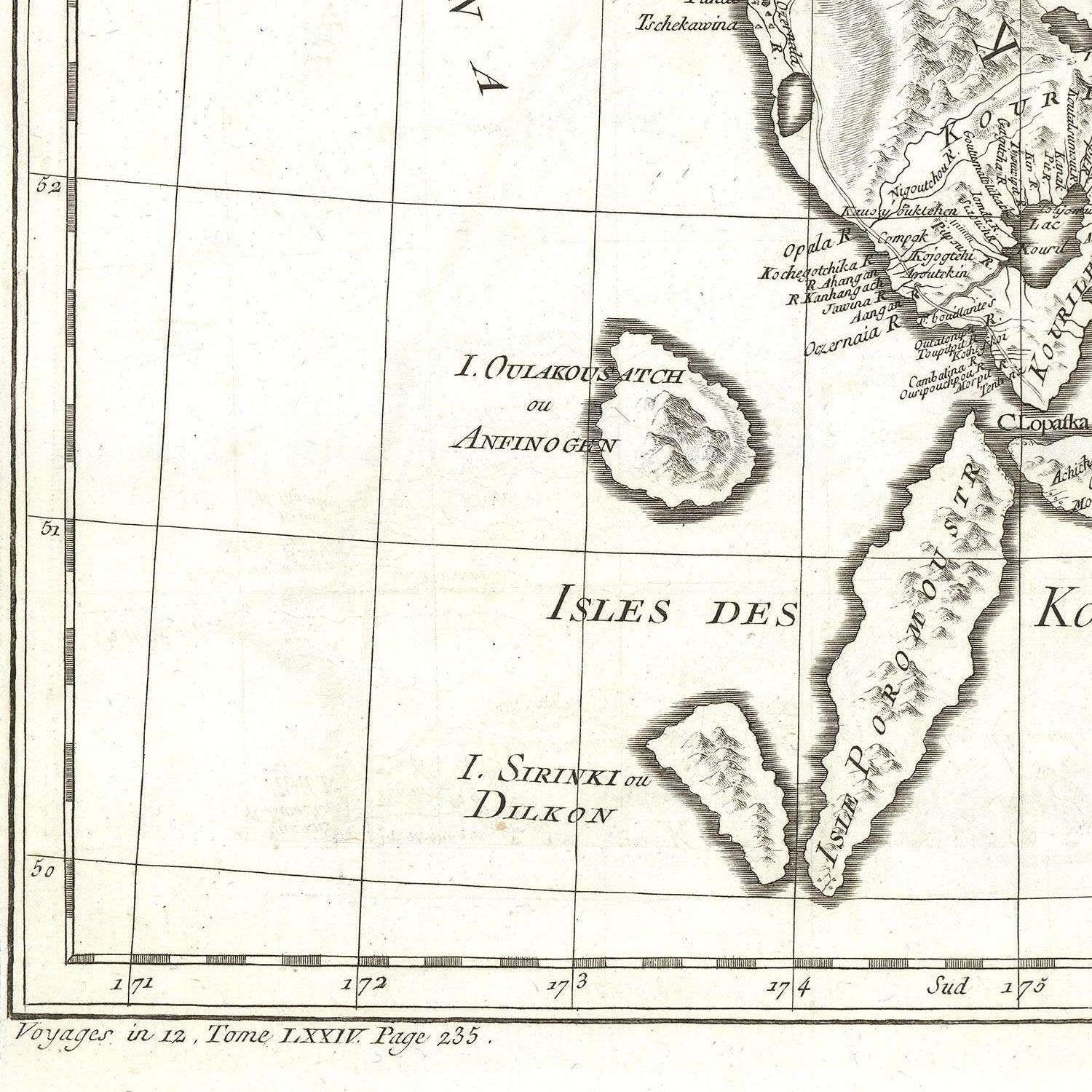 detail of the map from the bottom left corner