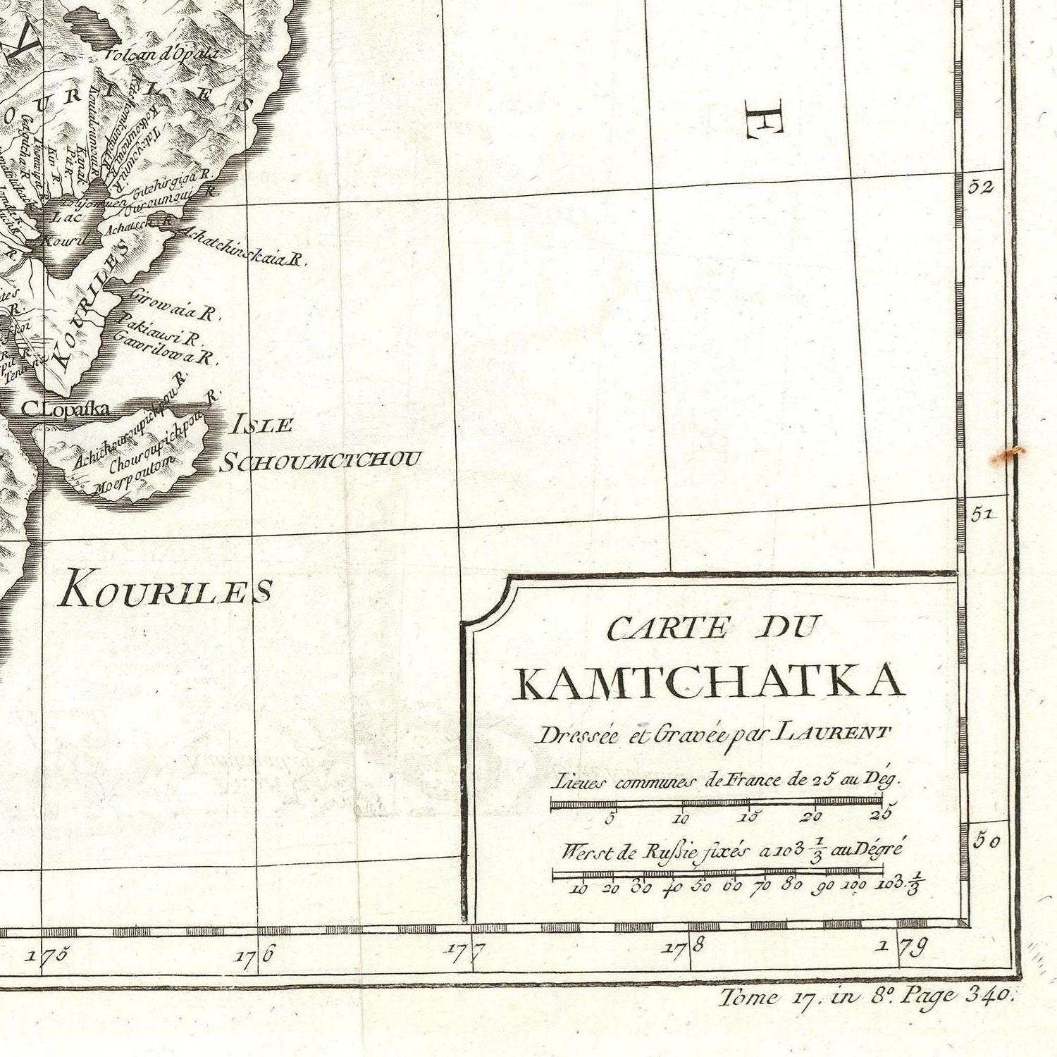 detail of the map from the bottom right corner