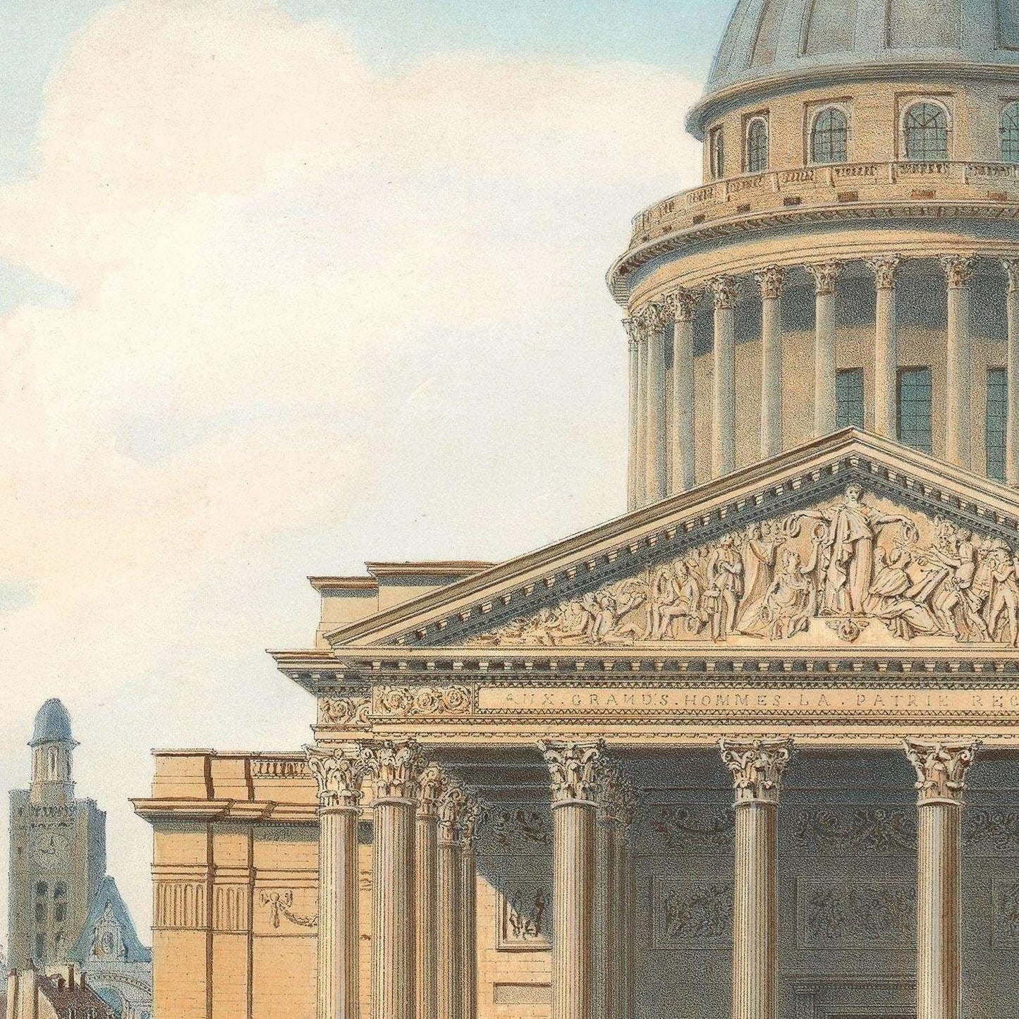 detail of the engraving reproduction from the centre left