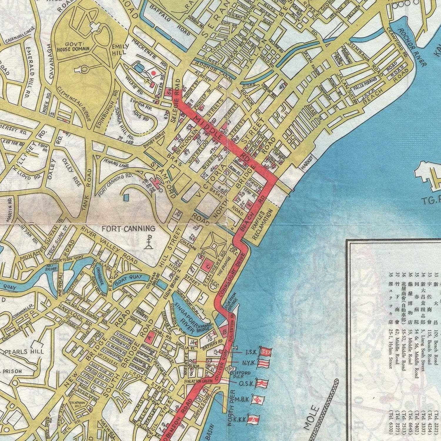 detail of the map from the centre 