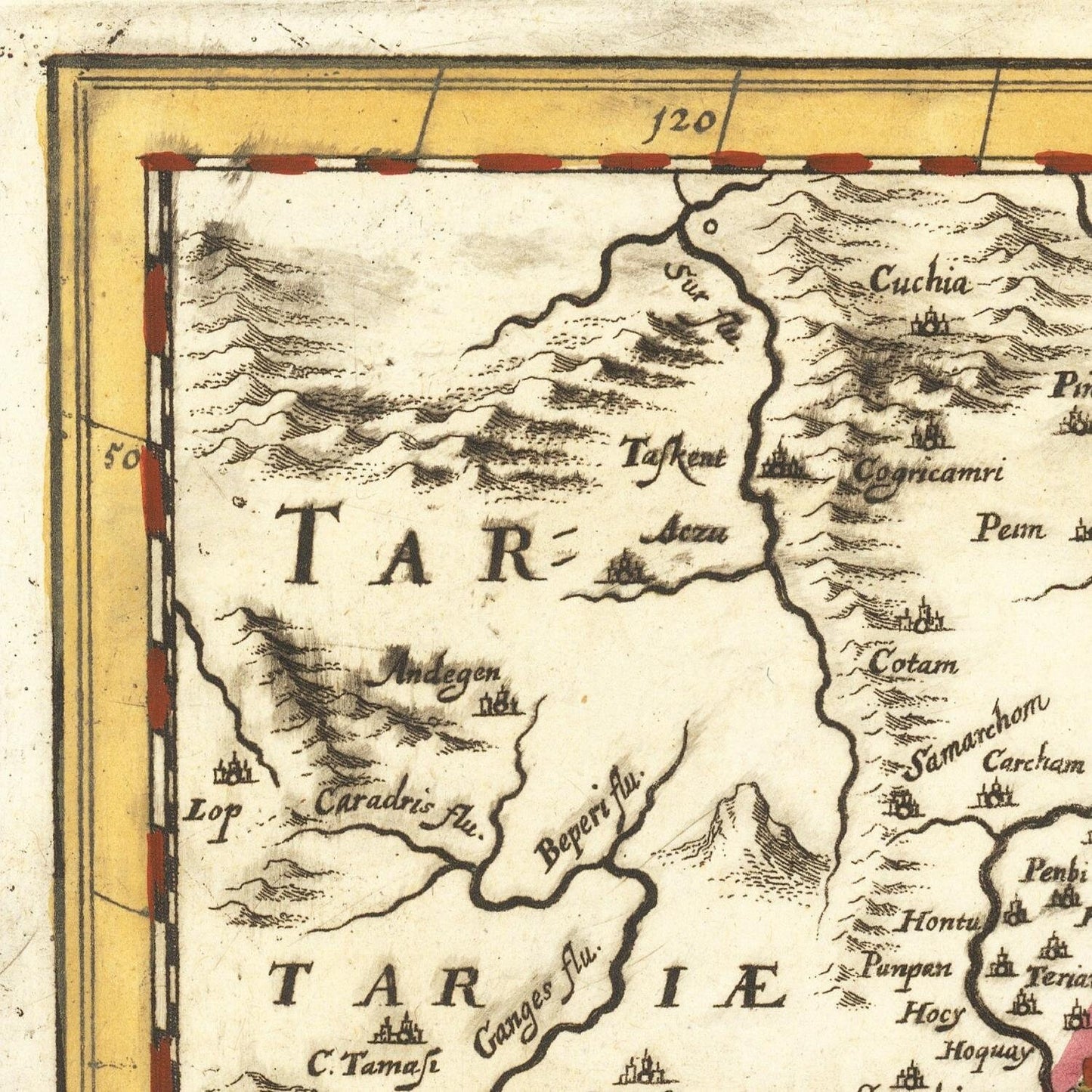 detail of the map from the top left corner