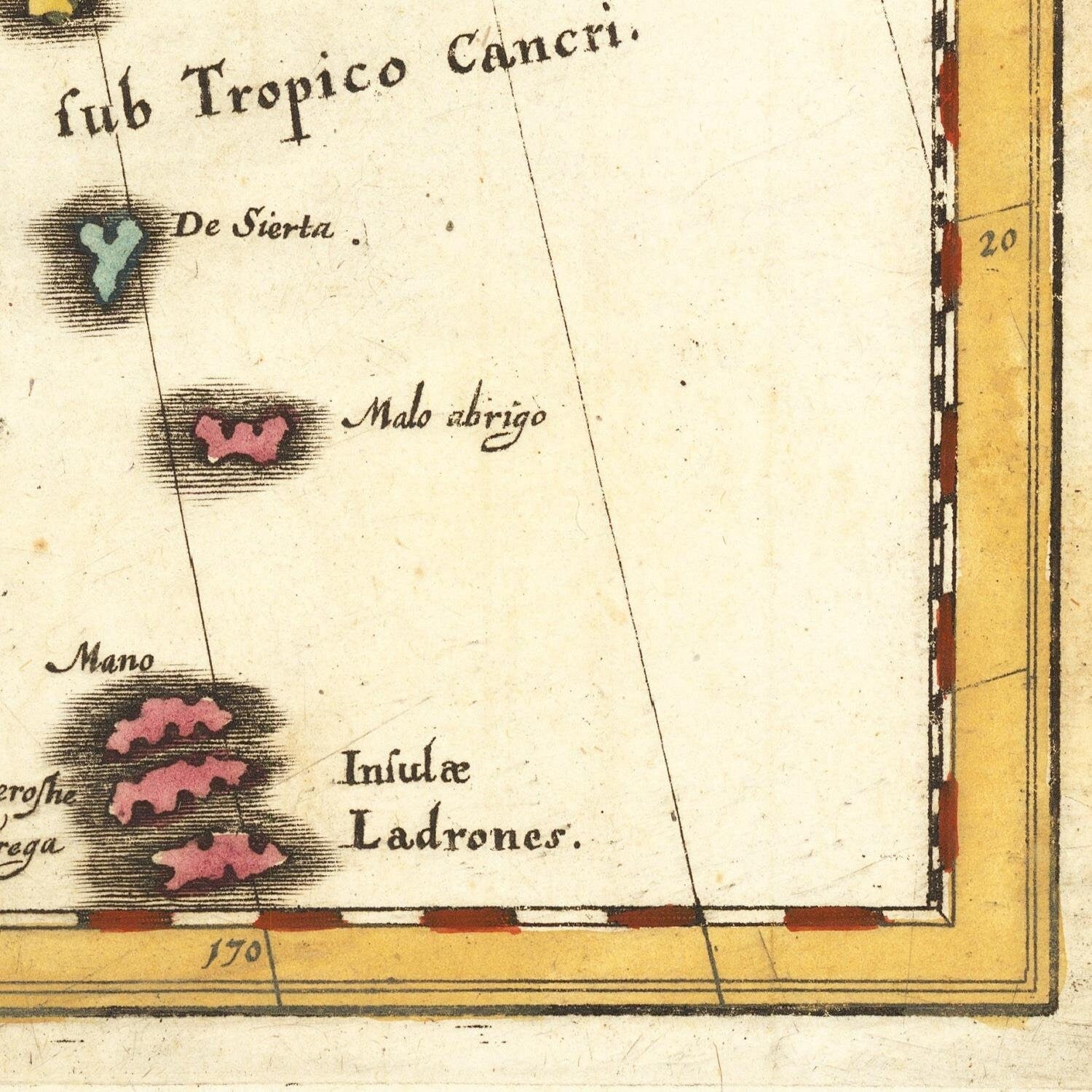 detail of the map from the bottom right corner