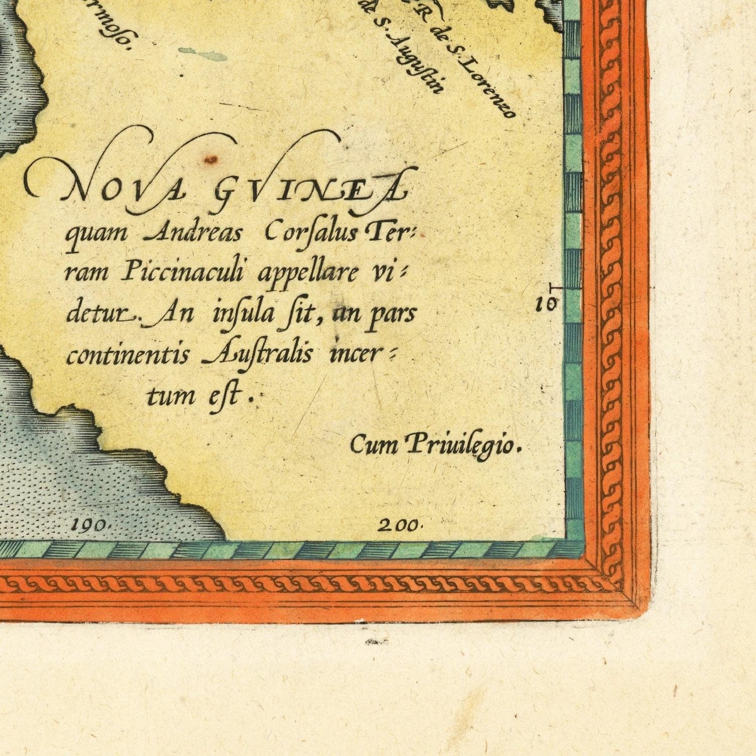 detail of the map from the bottom right corner