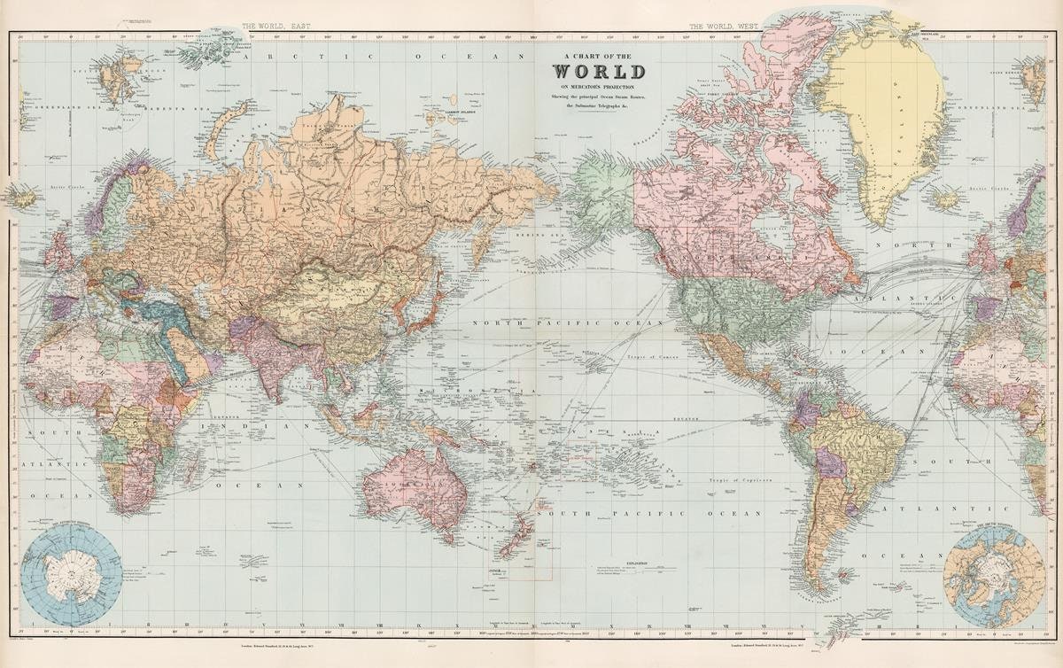 presentation of the map reproduction without a frame