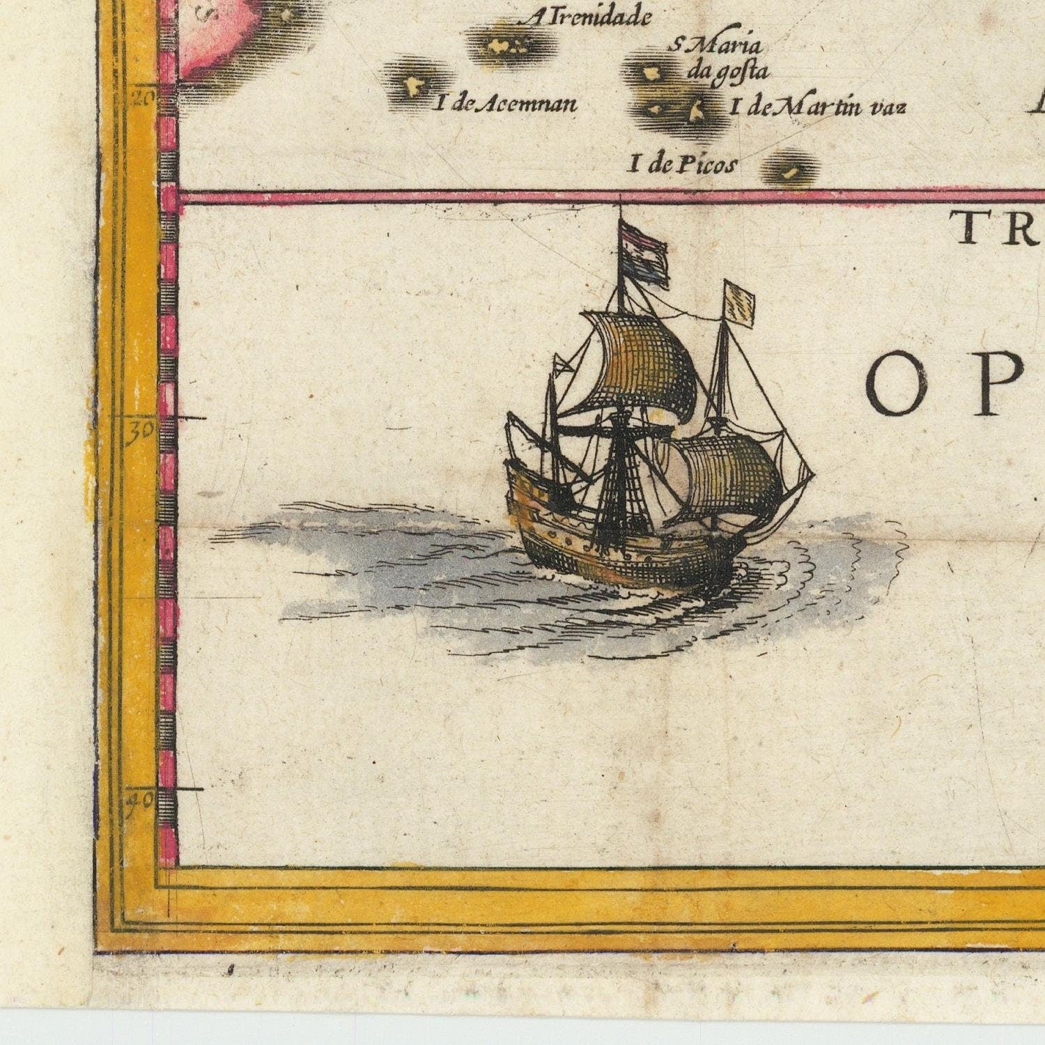 detail of the map from the bottom left corner