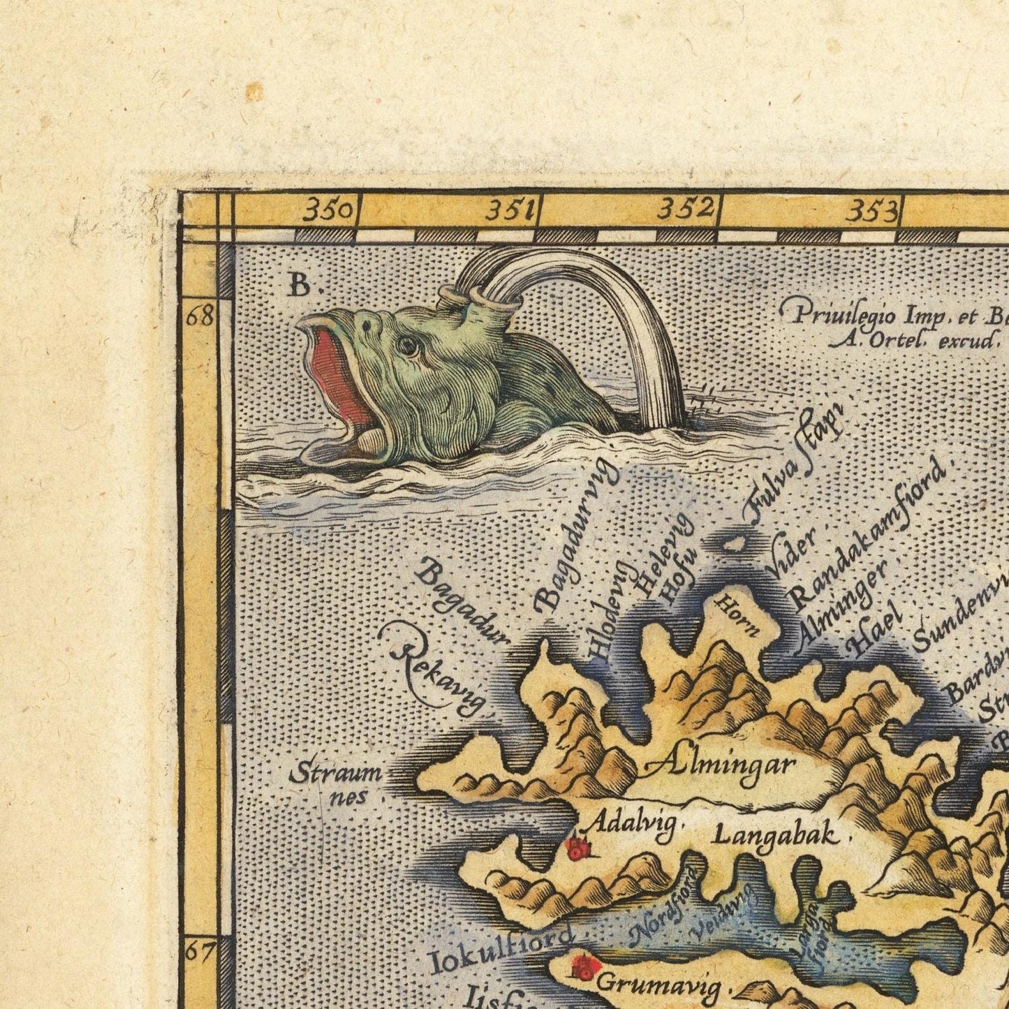 detail of the map from the top left corner