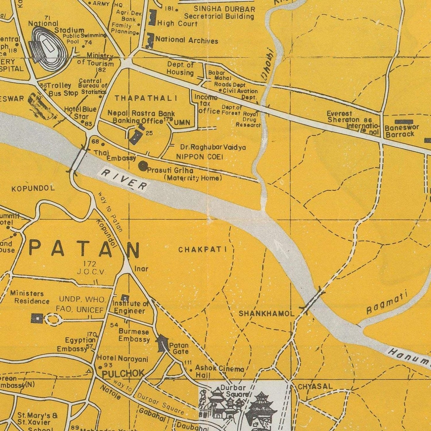 detail of the map from the centre 