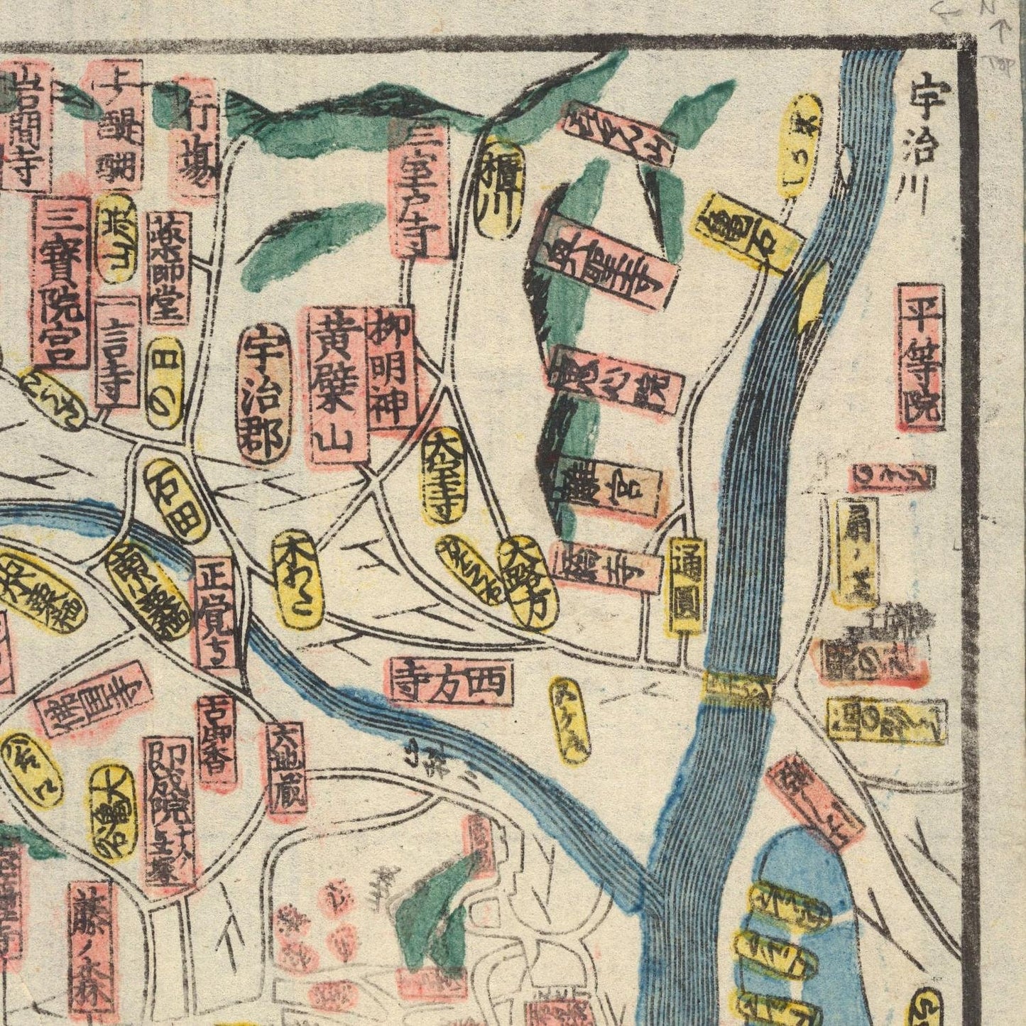 detail of the map from the top right corner