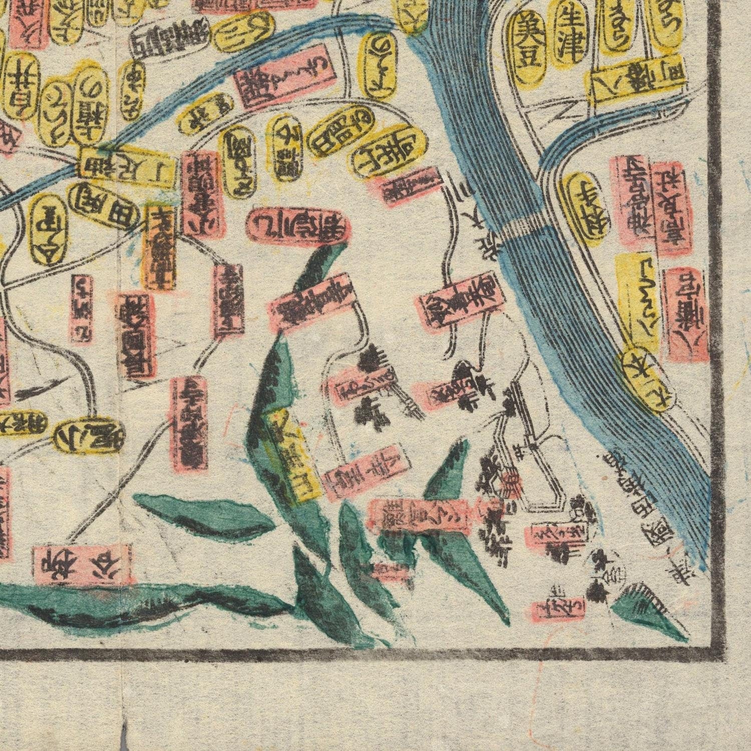 detail of the map from the bottom right corner