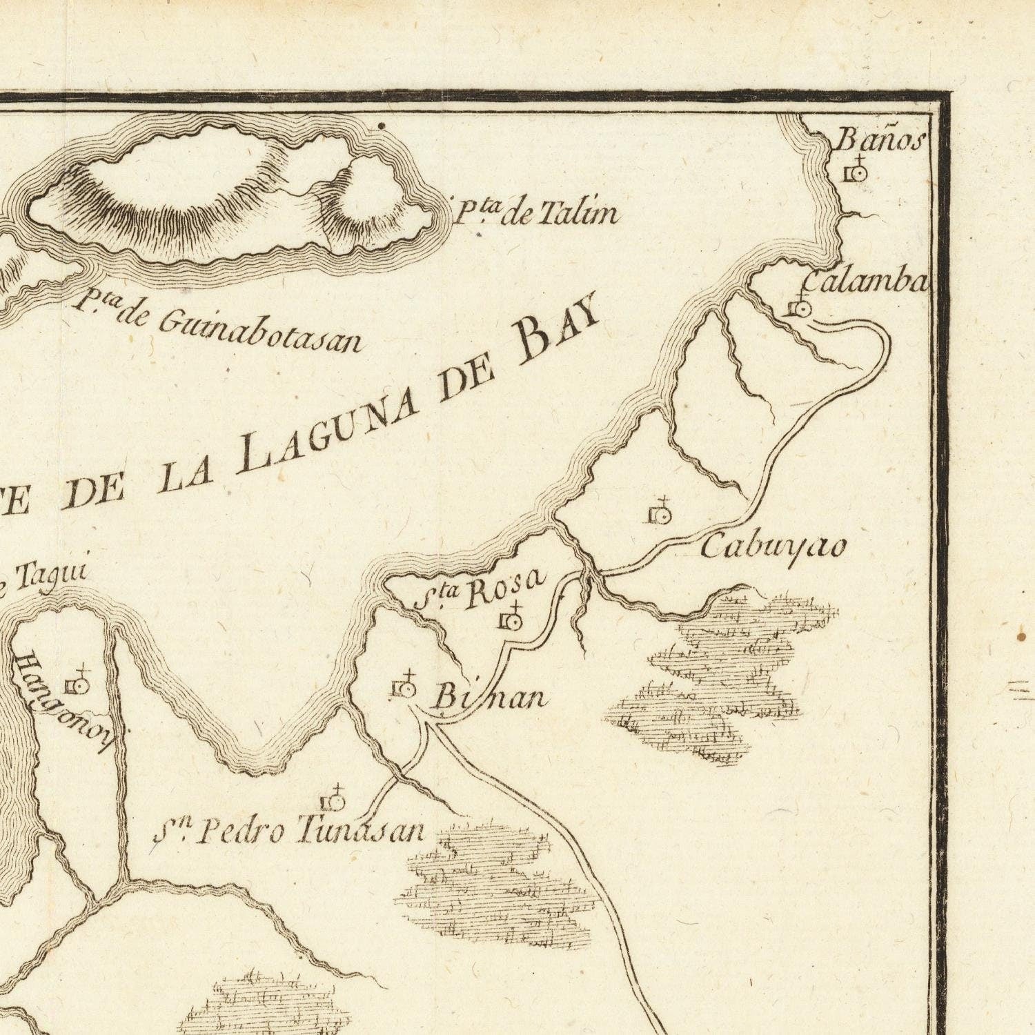 detail of the map from the bottom left corner