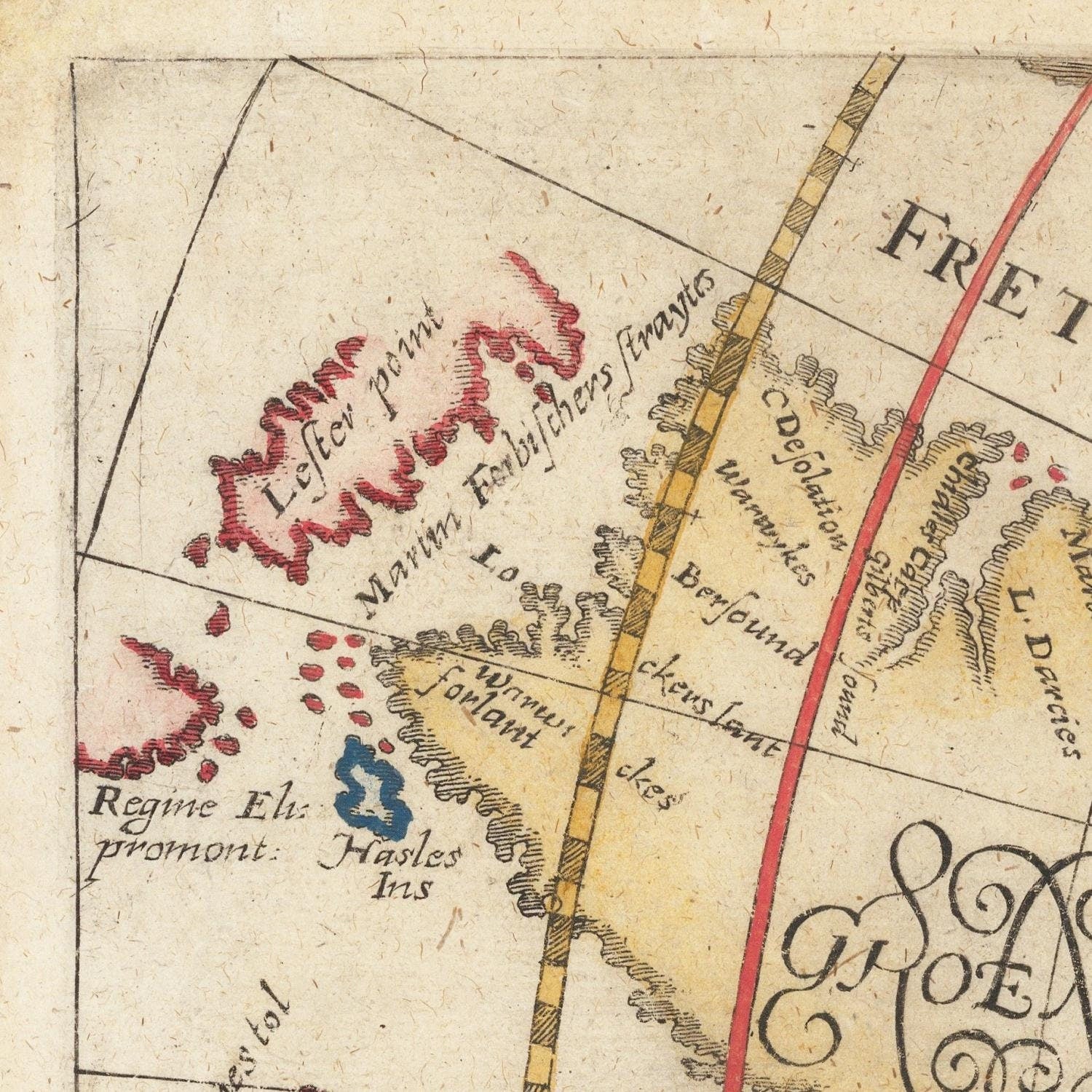 detail of the map from the top left corner