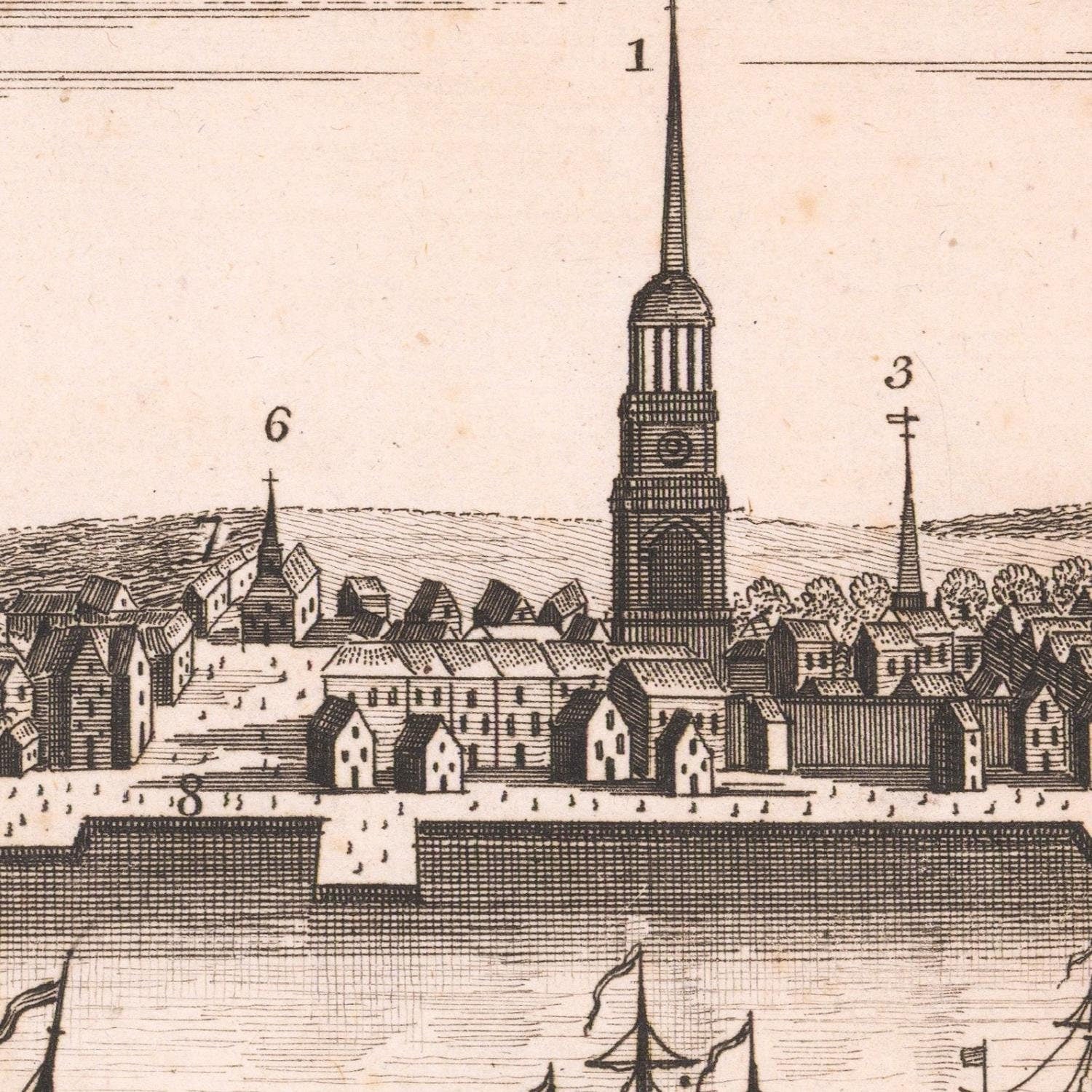 detail of the engraving reproduction from the centre 