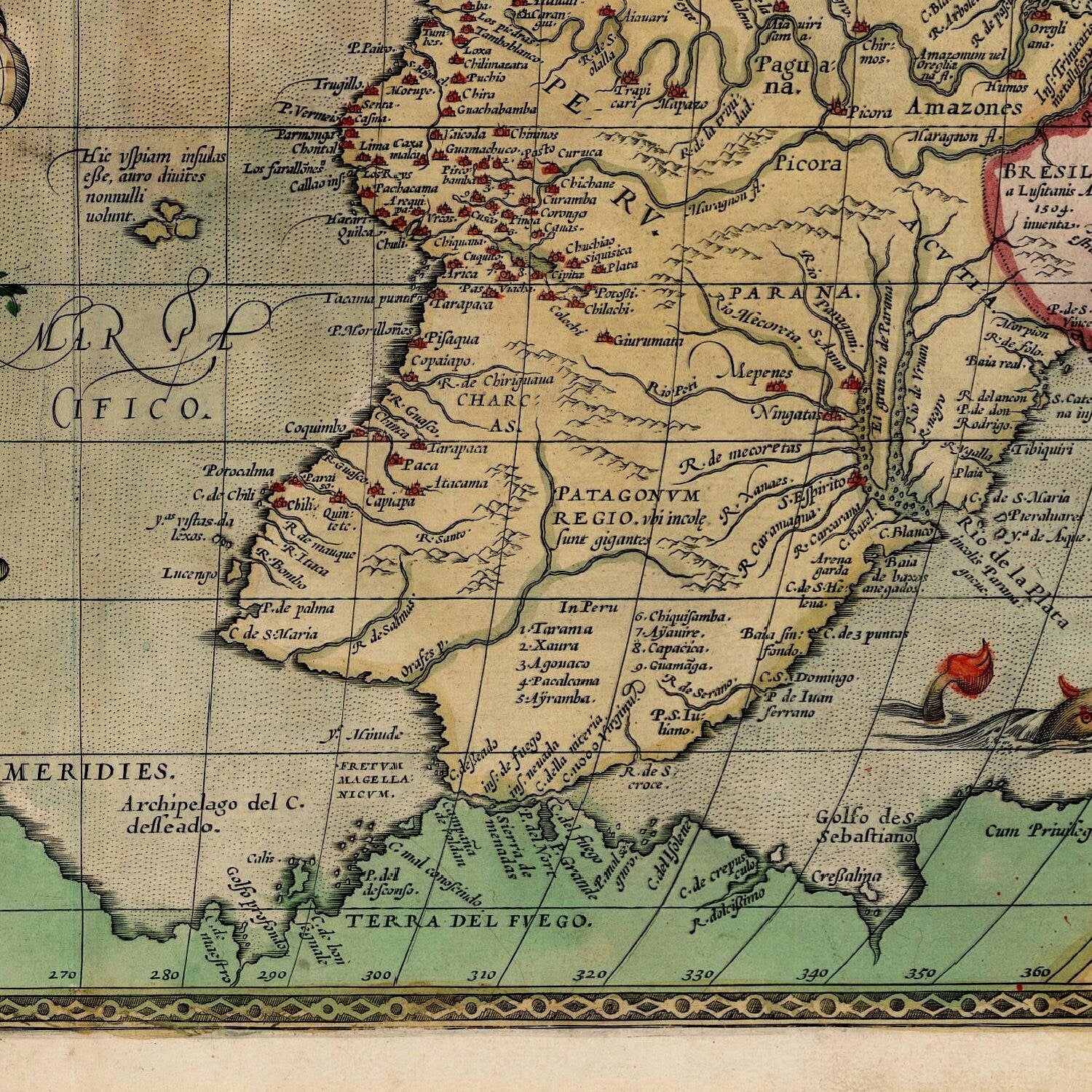 detail of the map from the centre left