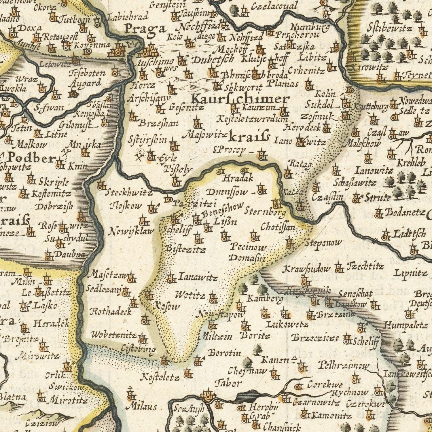 detail of the map from the centre 