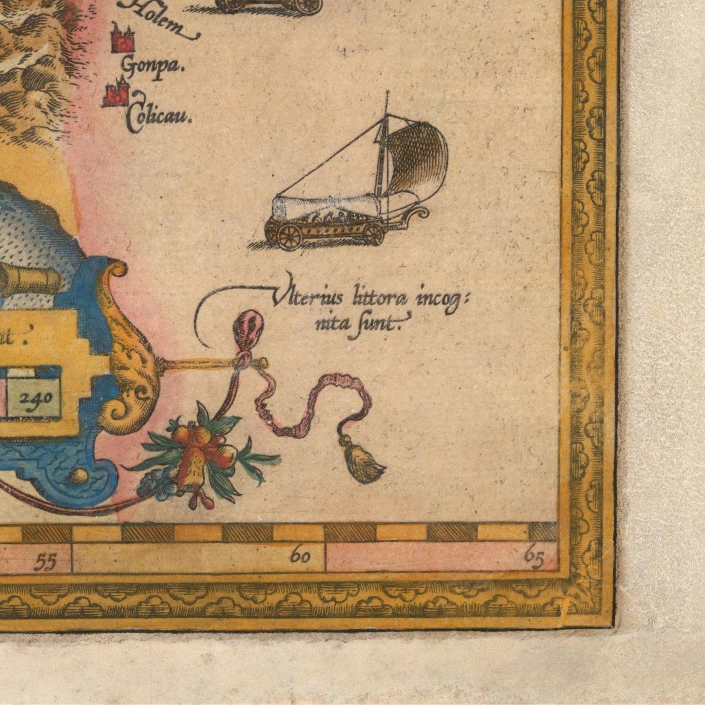 detail of the map from the bottom right corner