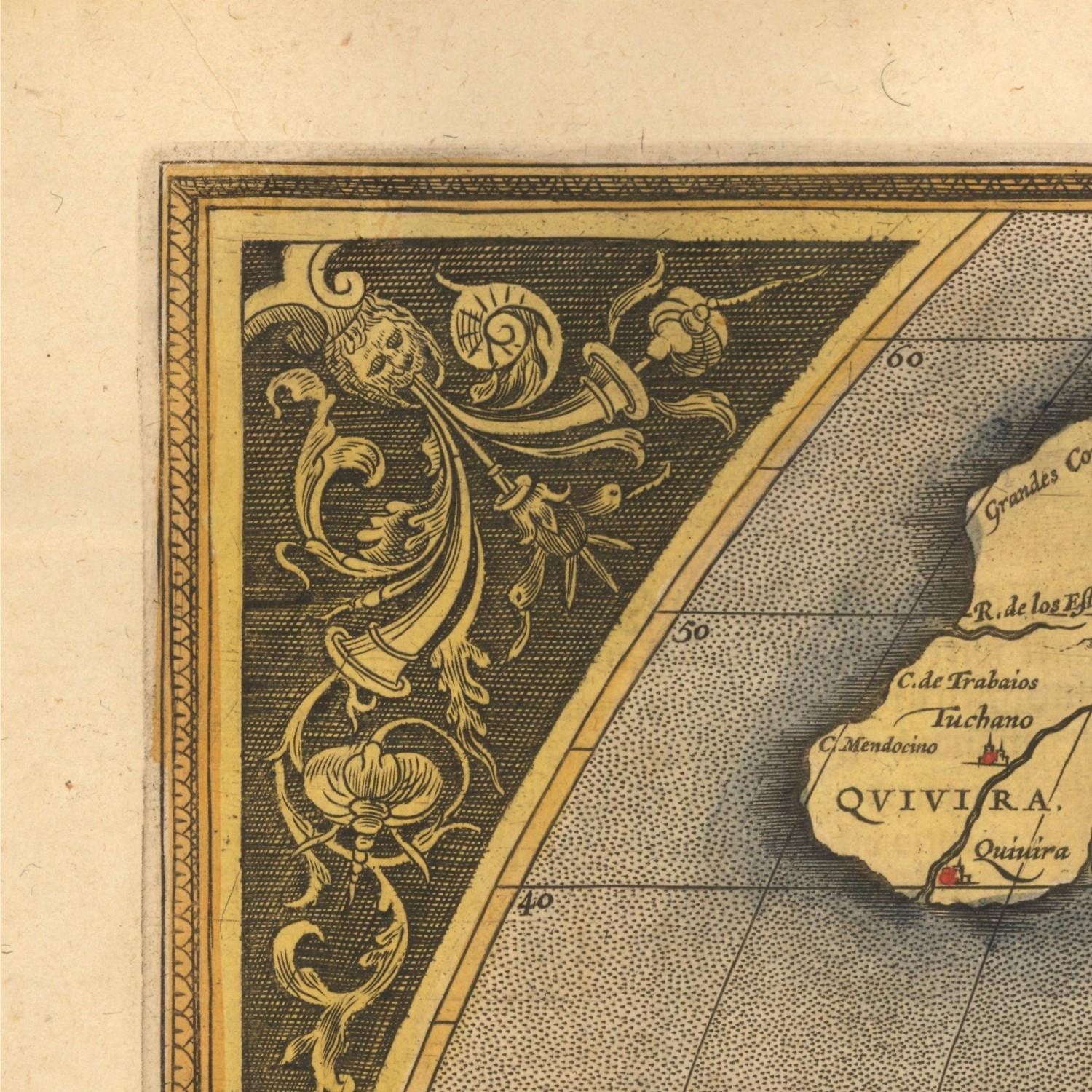 detail of the map from the top left corner