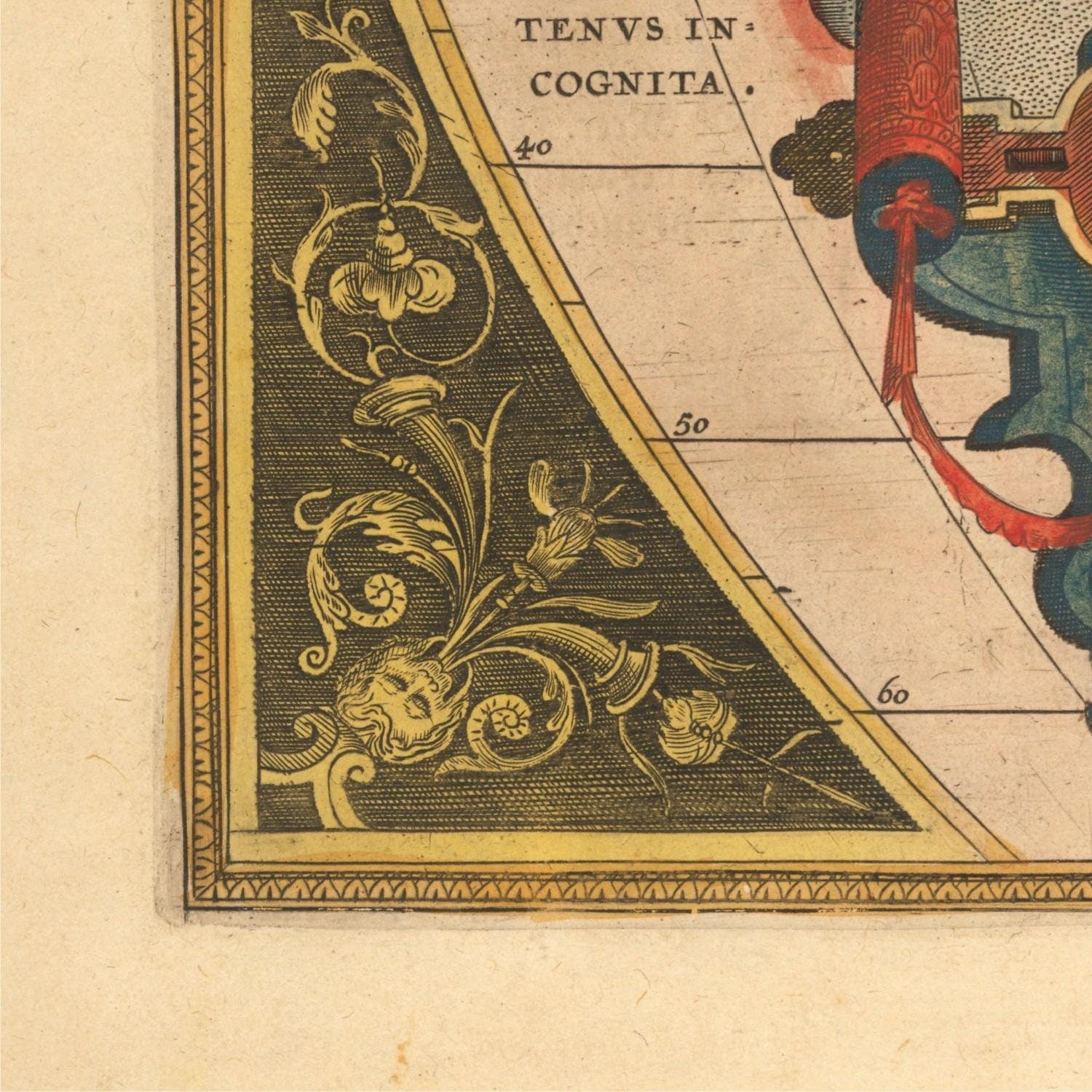 detail of the map from the bottom left corner