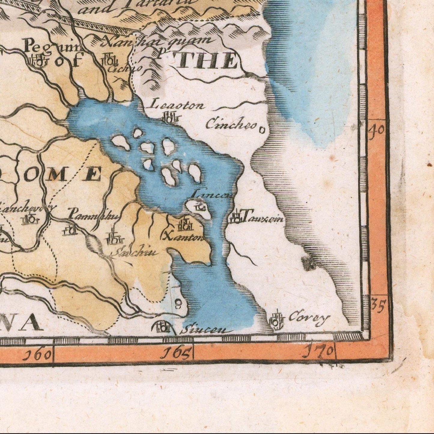 detail of the map from the bottom right corner