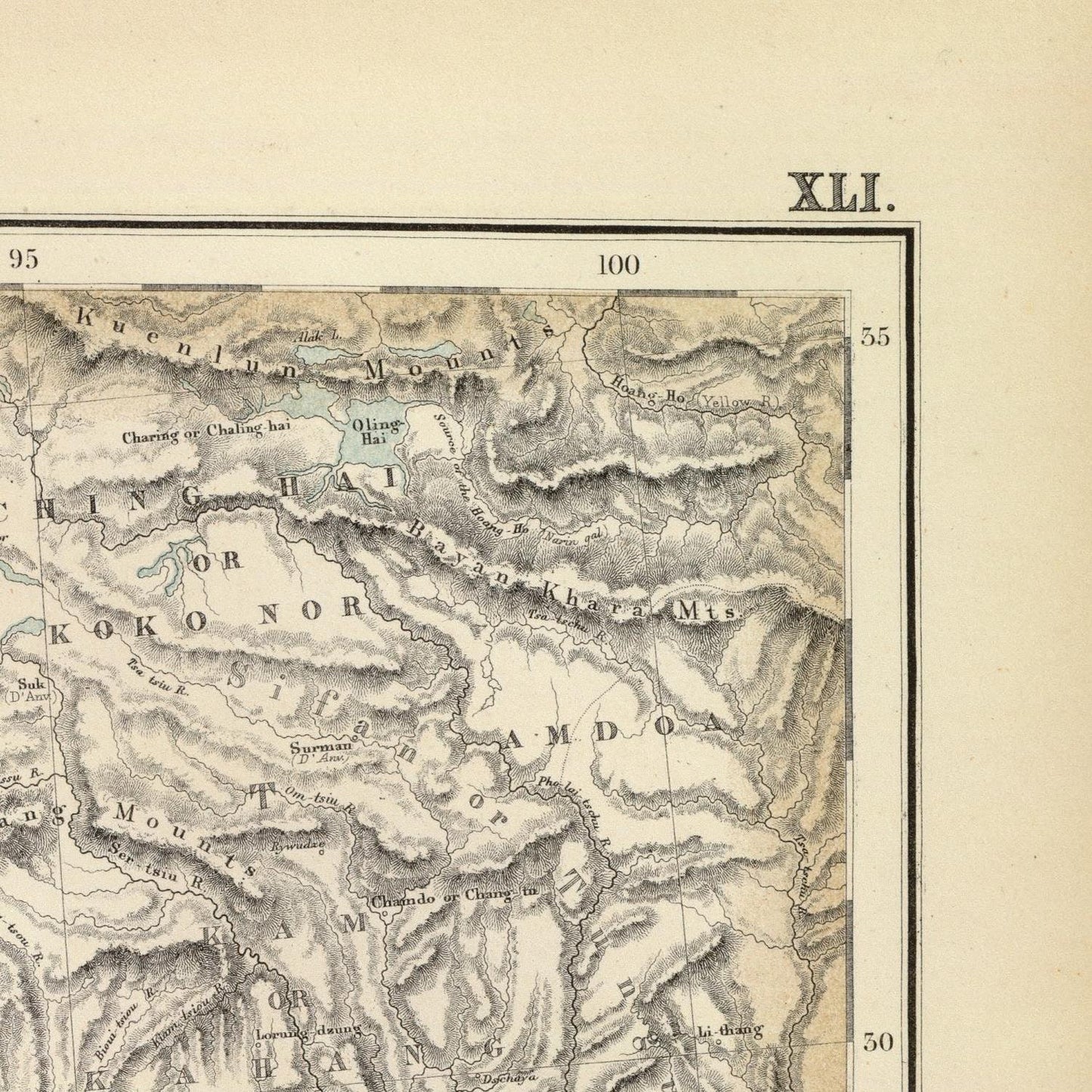 detail of the map from the top right corner