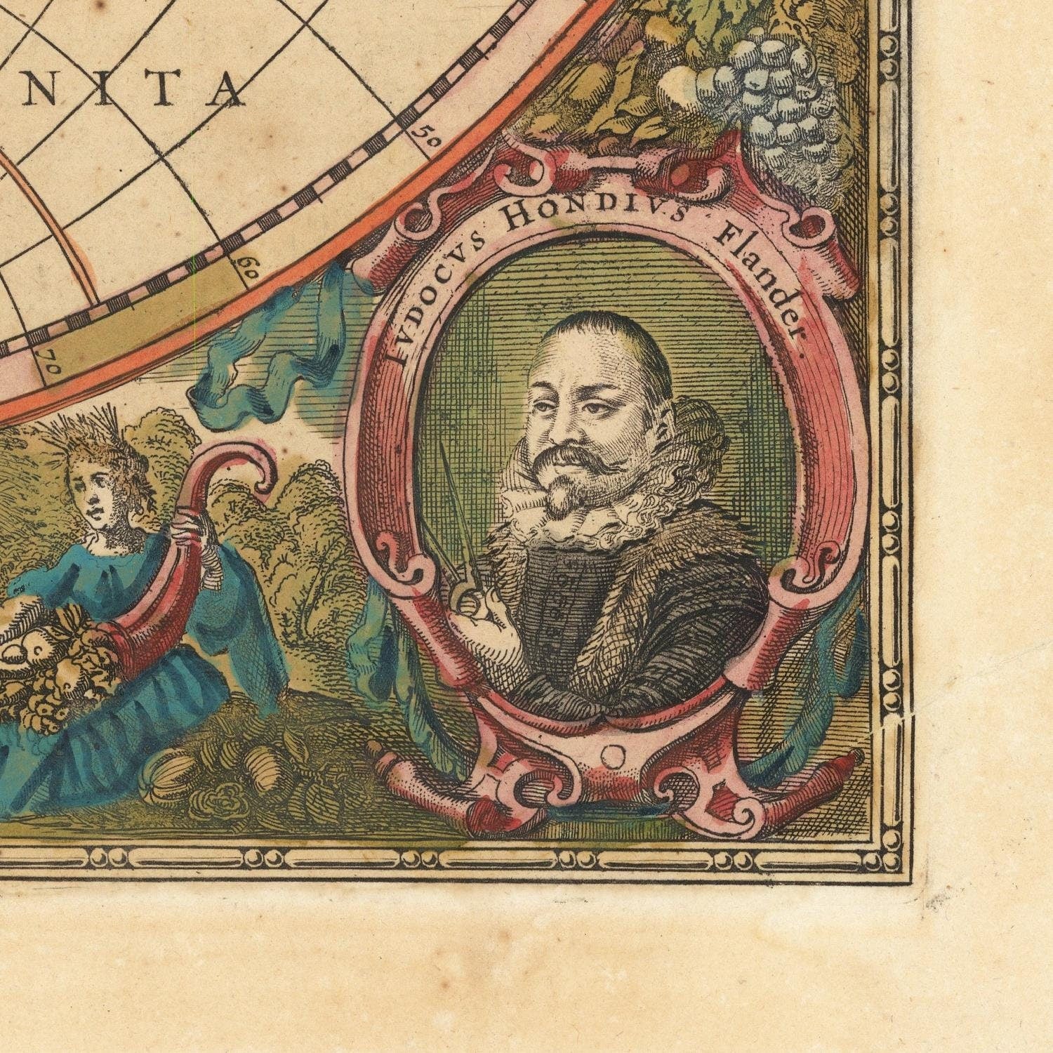 detail of the map from the bottom right corner