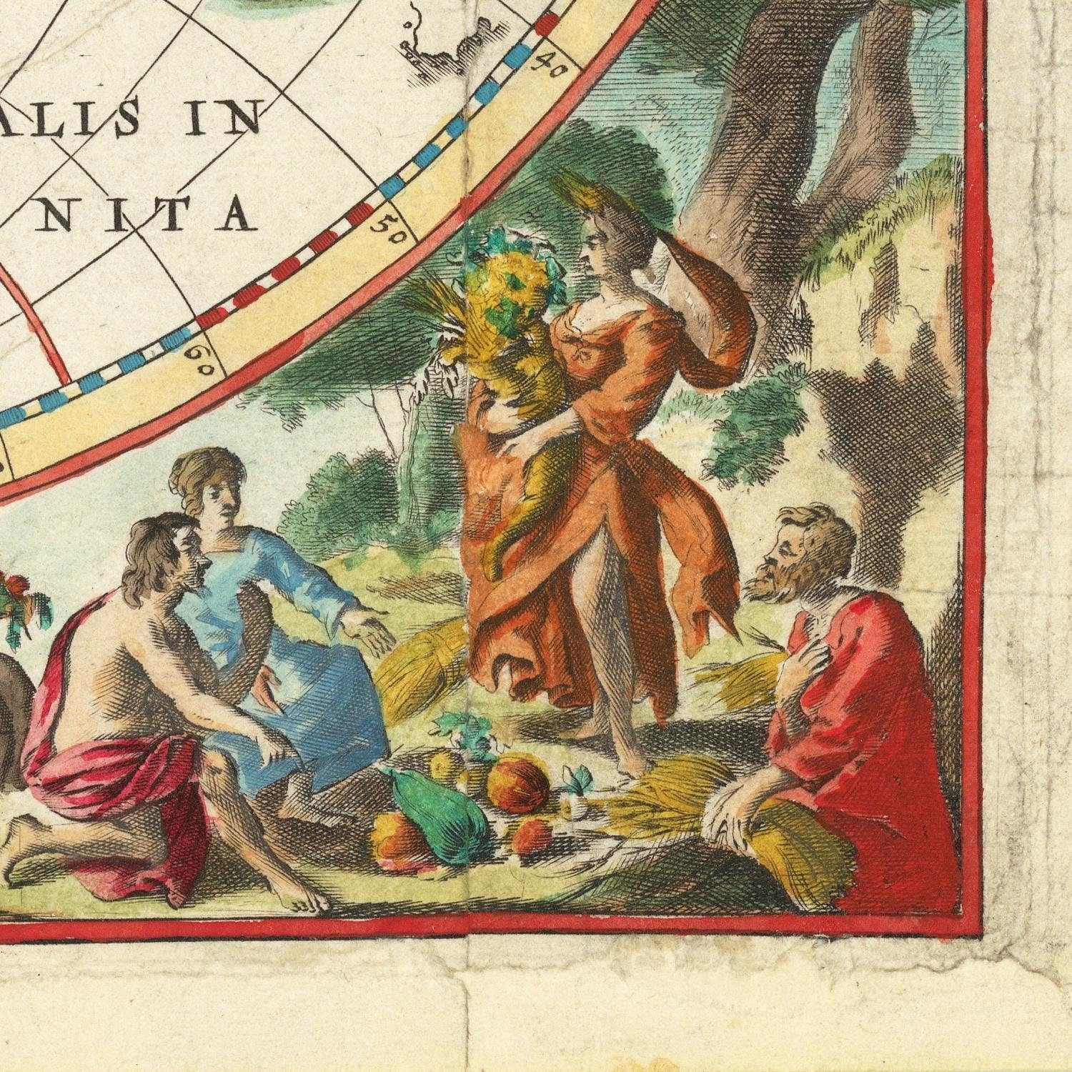 detail of the map from the bottom right corner