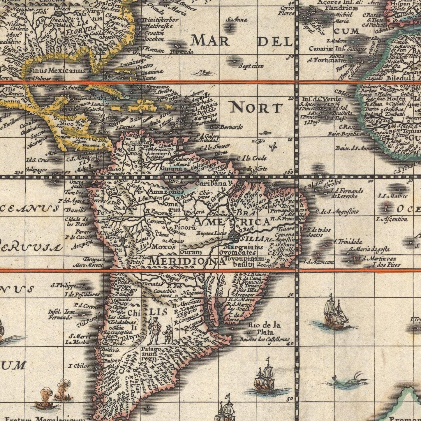 detail of the map from the centre left