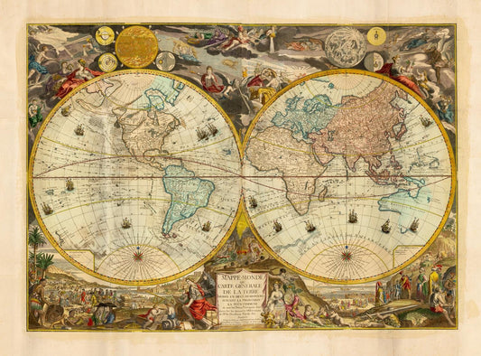 presentation of the map reproduction without a frame