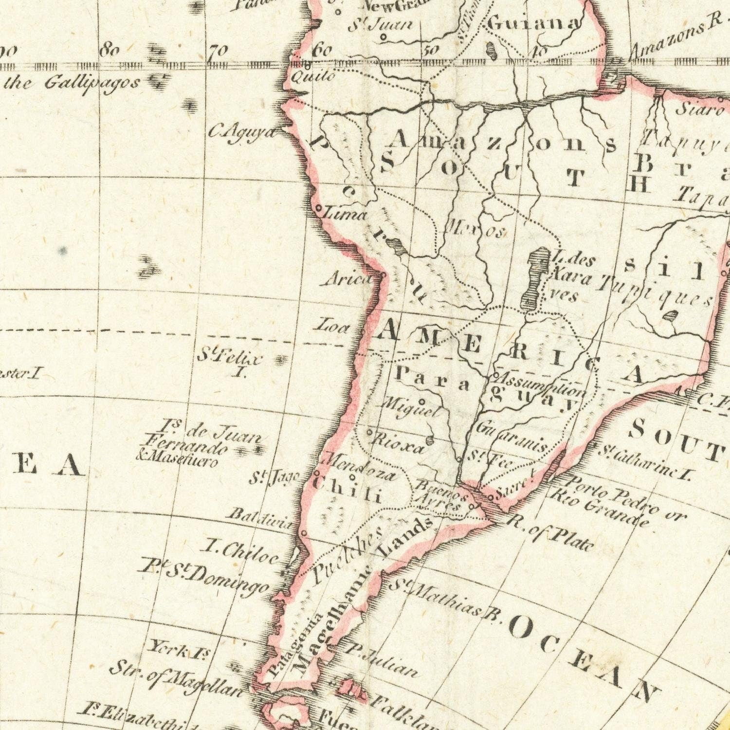 detail of the map from the centre left