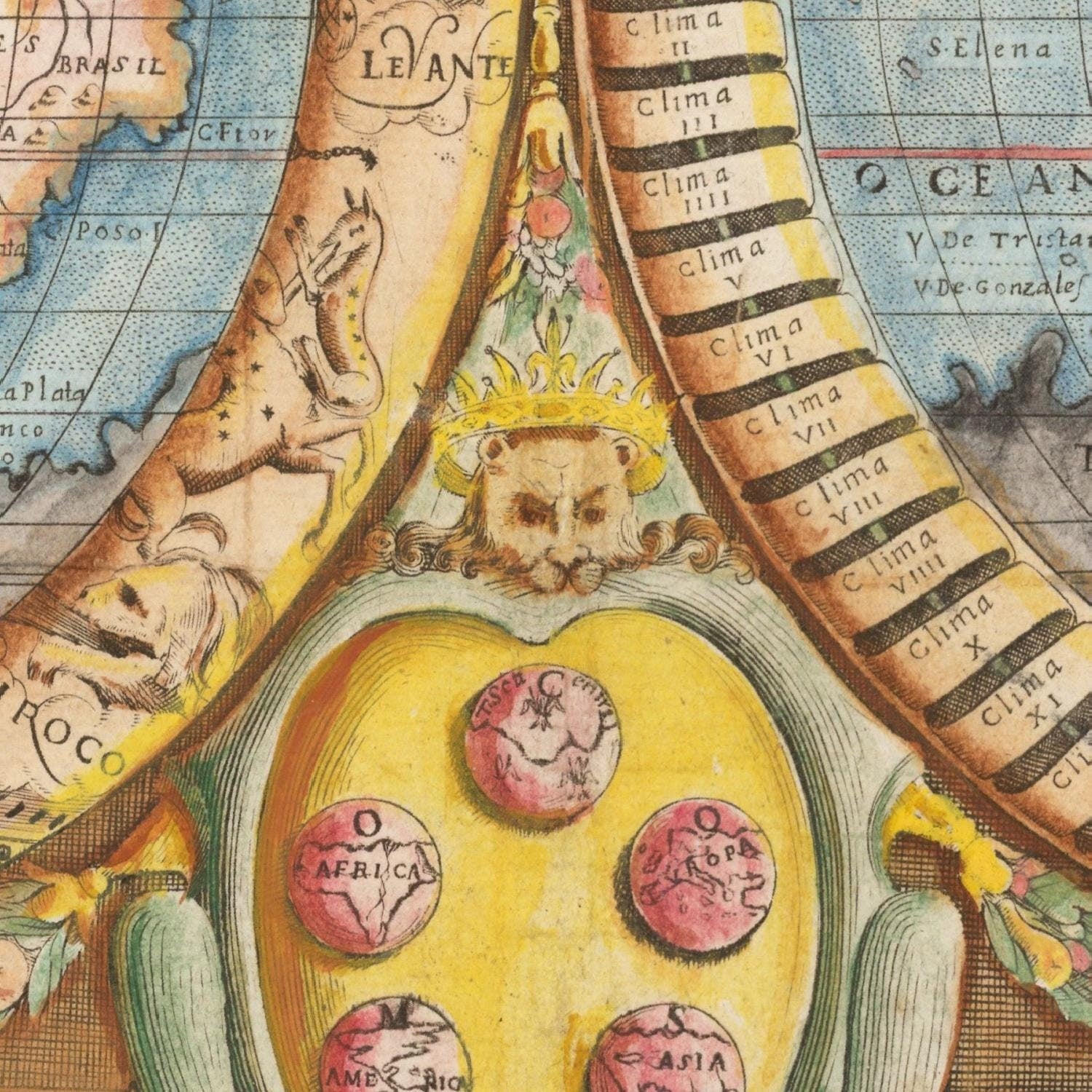 detail of the map from the centre 